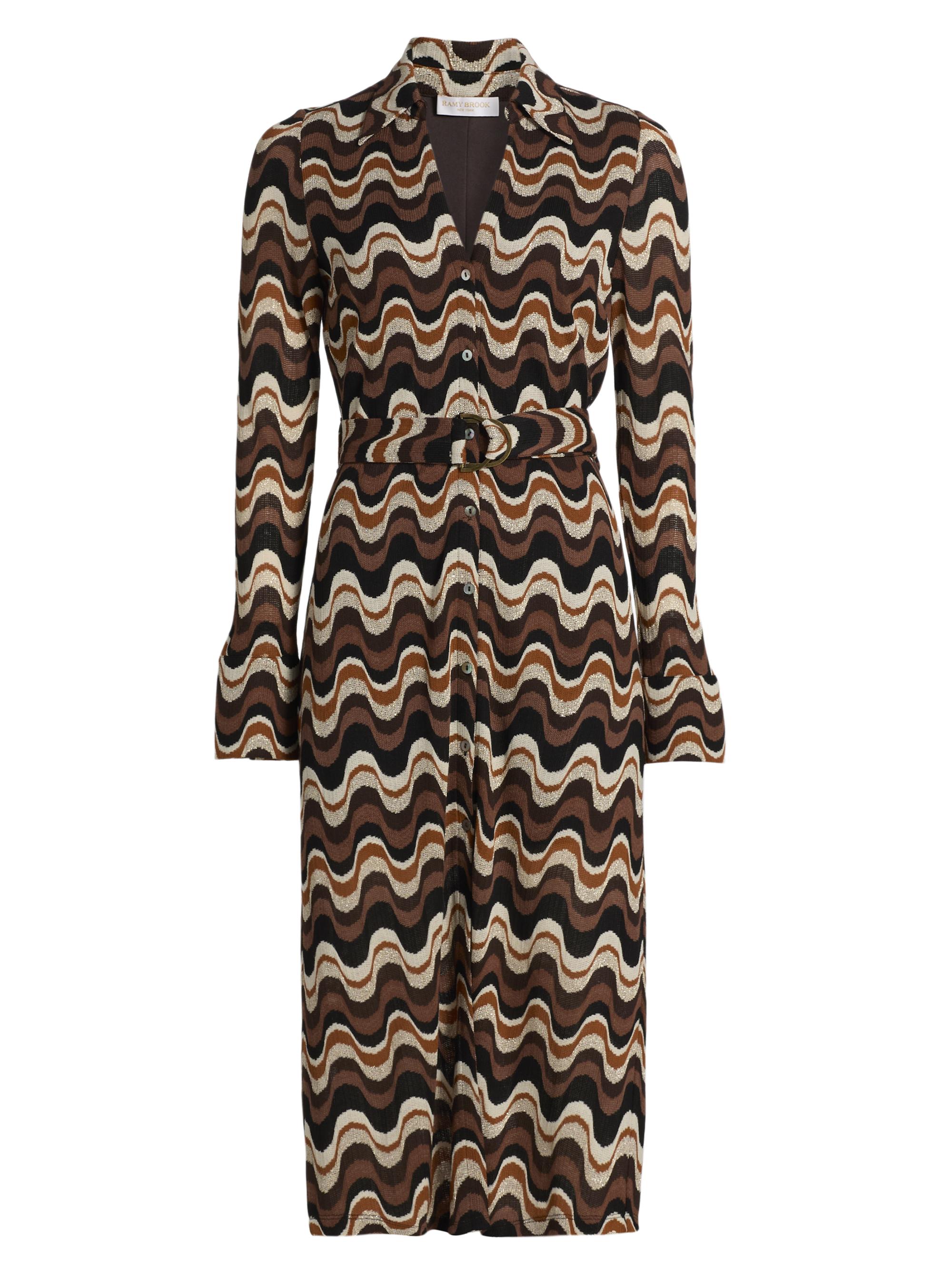 Ramy Brook Eveline Leopard Velvet Long-Sleeve Midi-Dress | Saks
