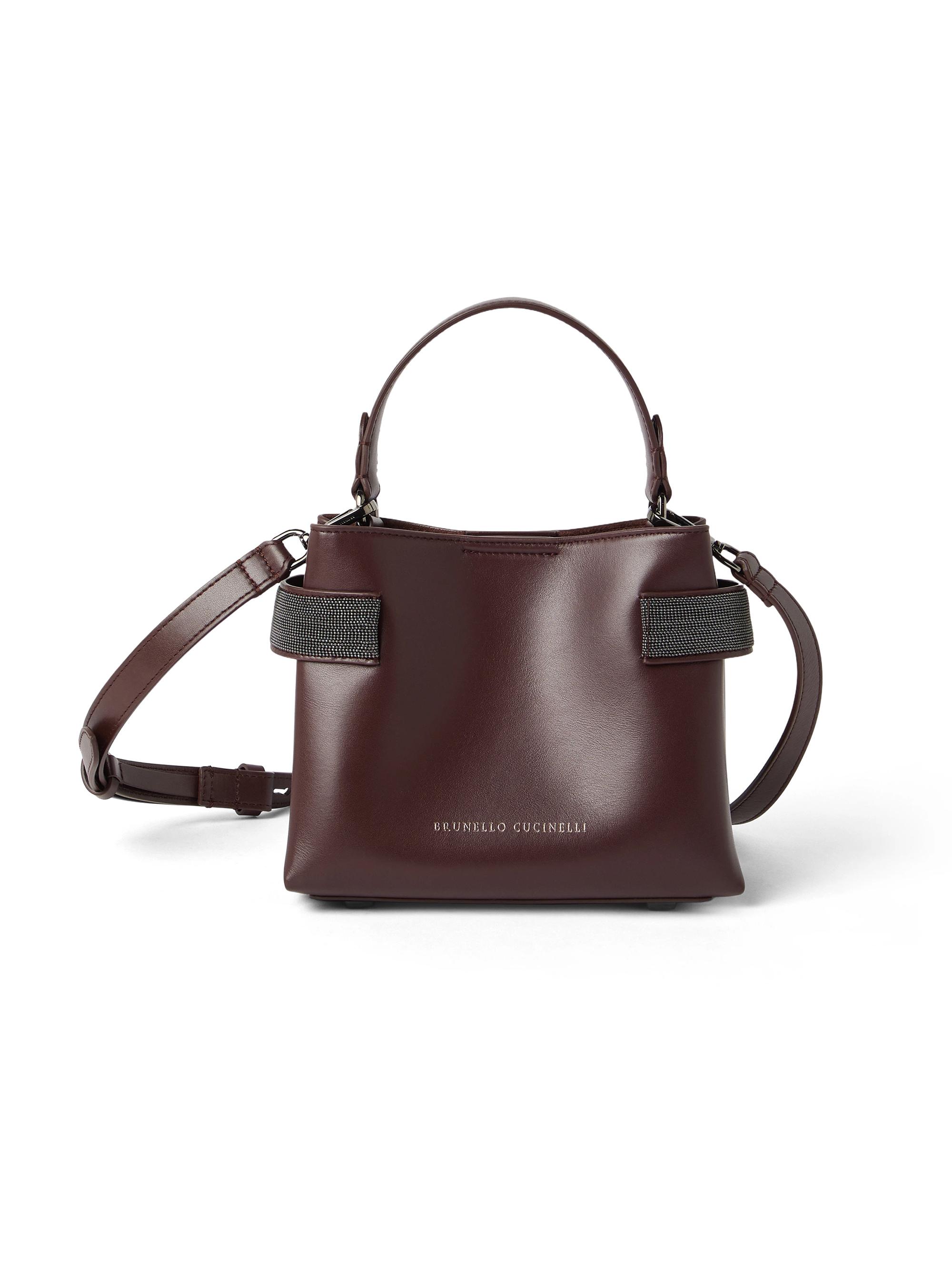 Brunello Cucinelli Women's Essence  Top Handle Bag in Calfskin - Burgundy