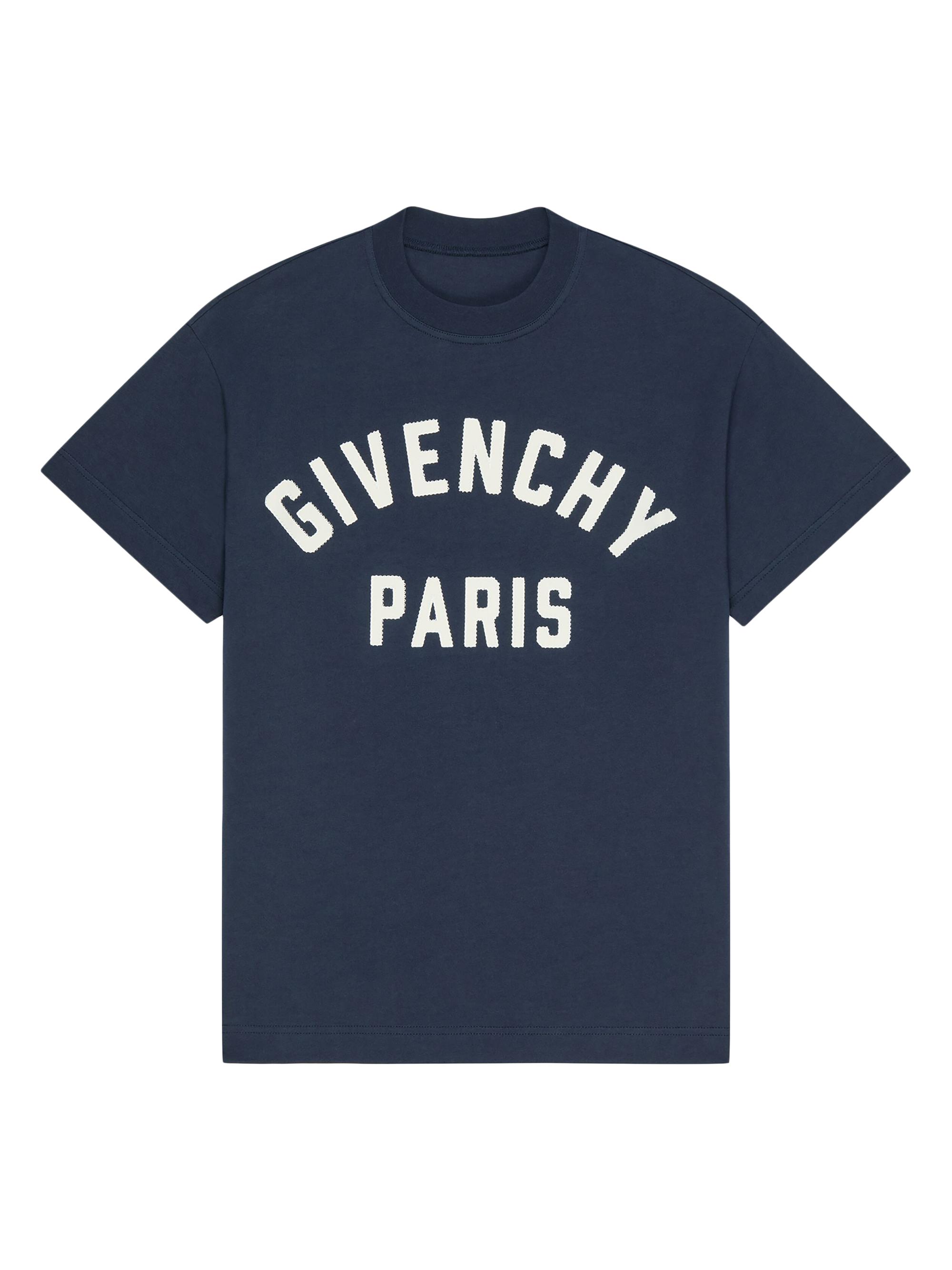 Givenchy Women's Paris Boxy Fit T-Shirt in Cotton - Navy White