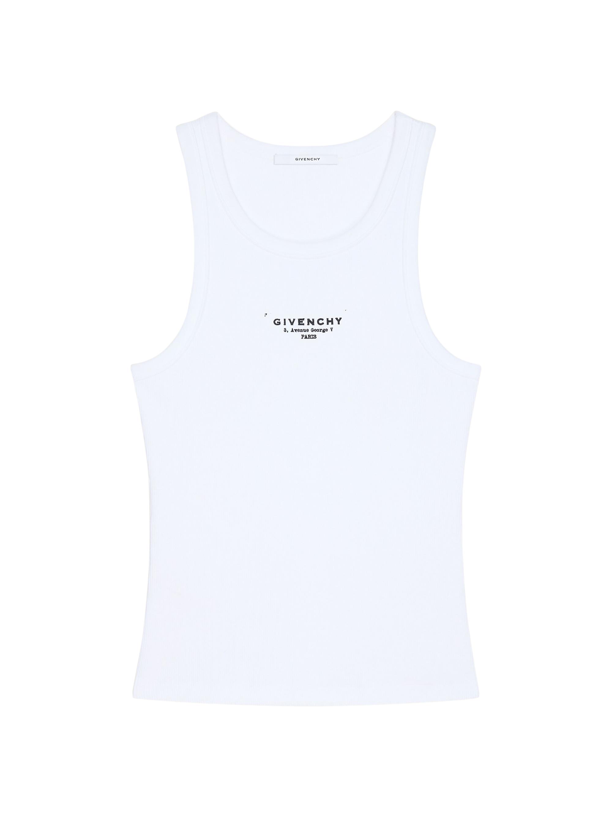 Givenchy Women's Slim Fit Tank Top in Cotton with Stamp print - White