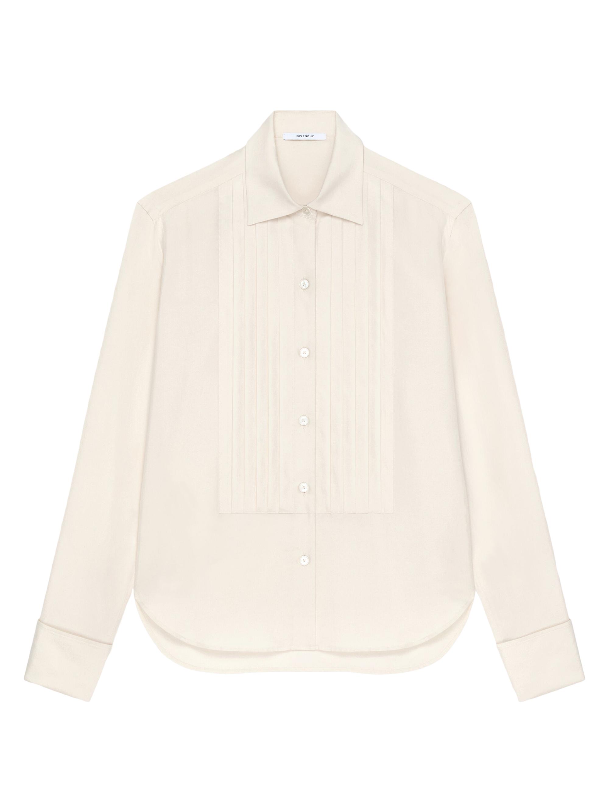 Givenchy Women's Shirt in Silk with Plastron - Ecru