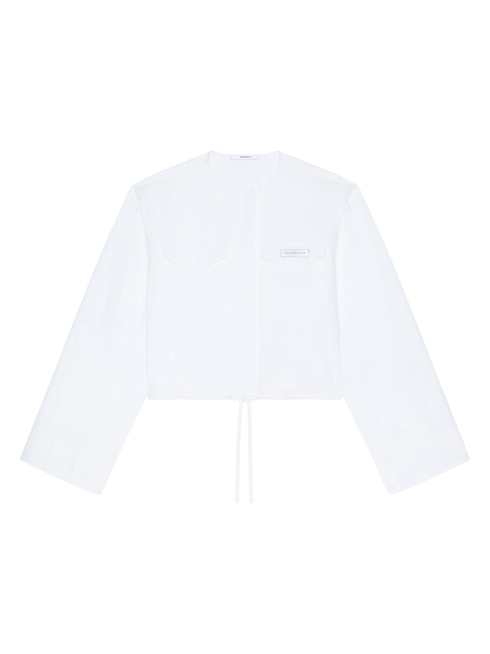 Givenchy Women's Cropped Shirt in Poplin with Patch - White