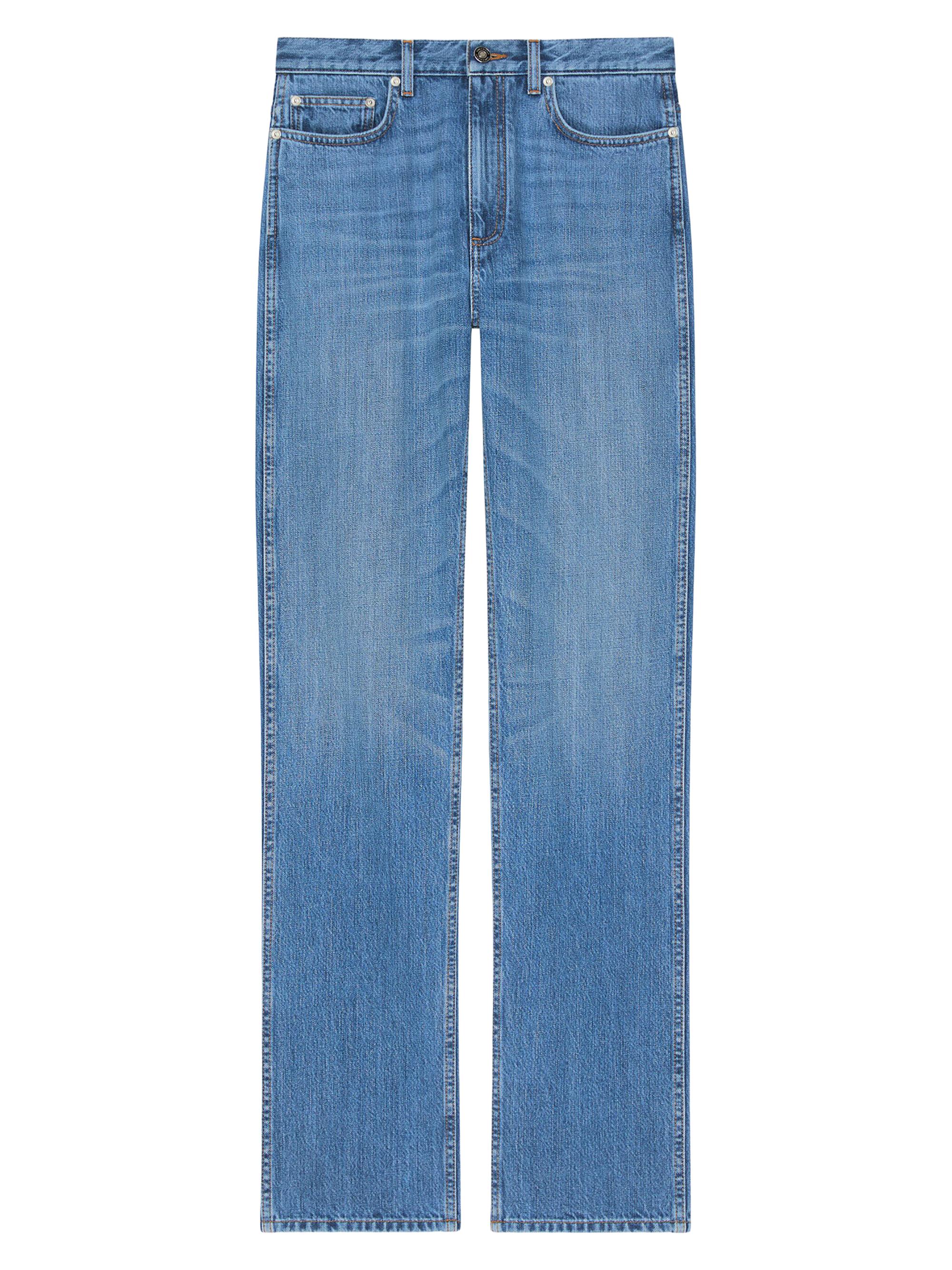 Givenchy Women's Straight Jeans in Washed Denim - Medium Blue