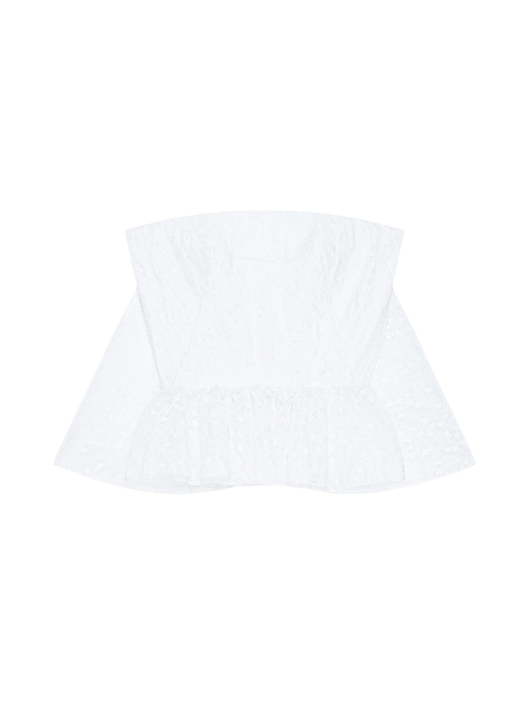 Givenchy Women's Strapless Top in Lace with Cape - White