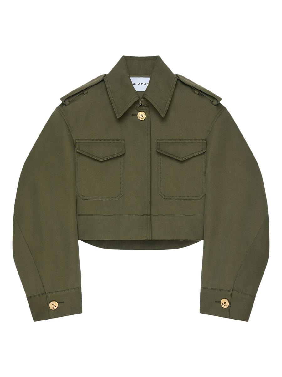 Givenchy Cropped Jacket in Cotton and Wool | Saks Fifth Avenue