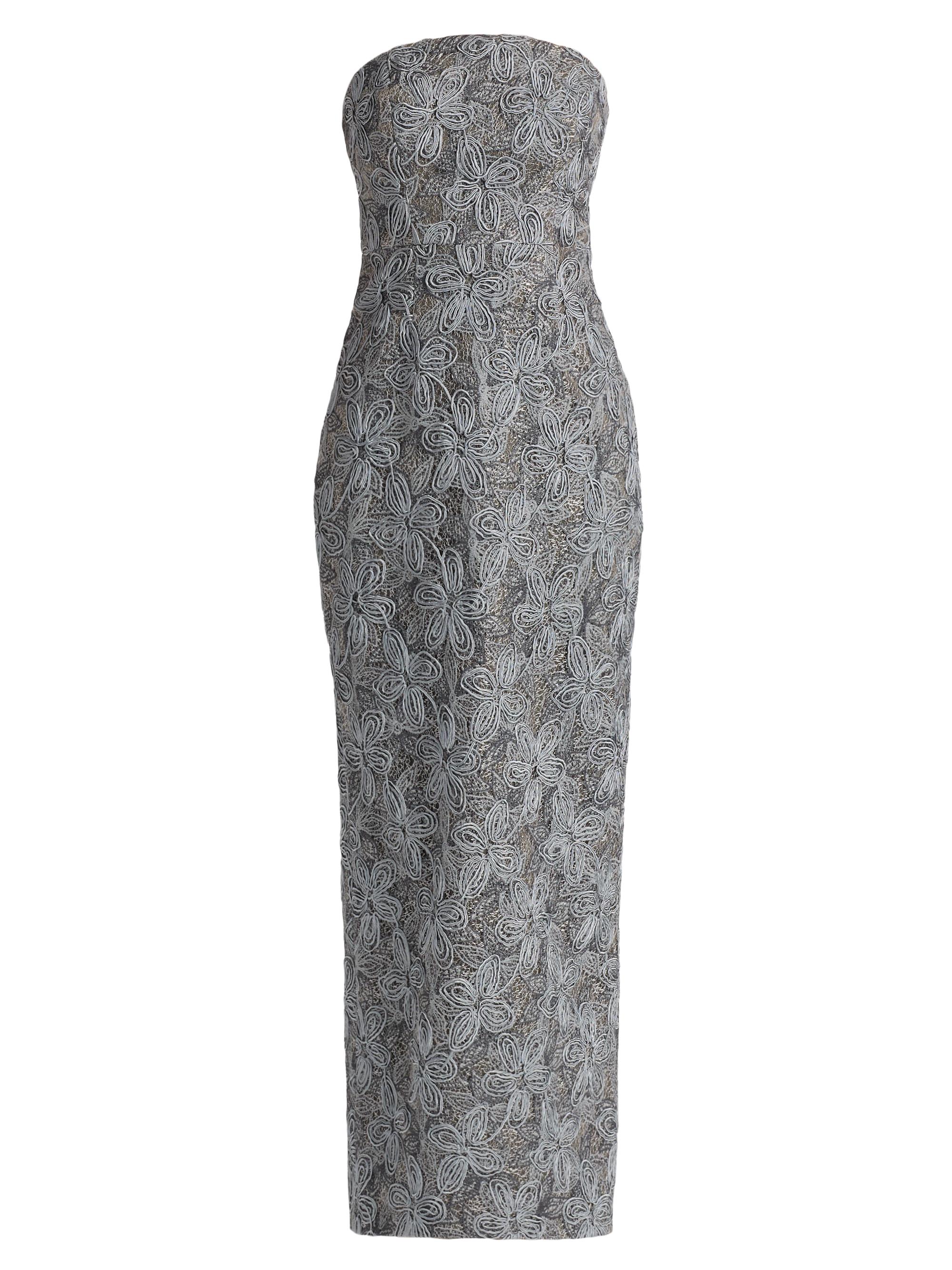 Milly Women's Meredith Floral-Embroidered Maxi Dress - Silver Multi