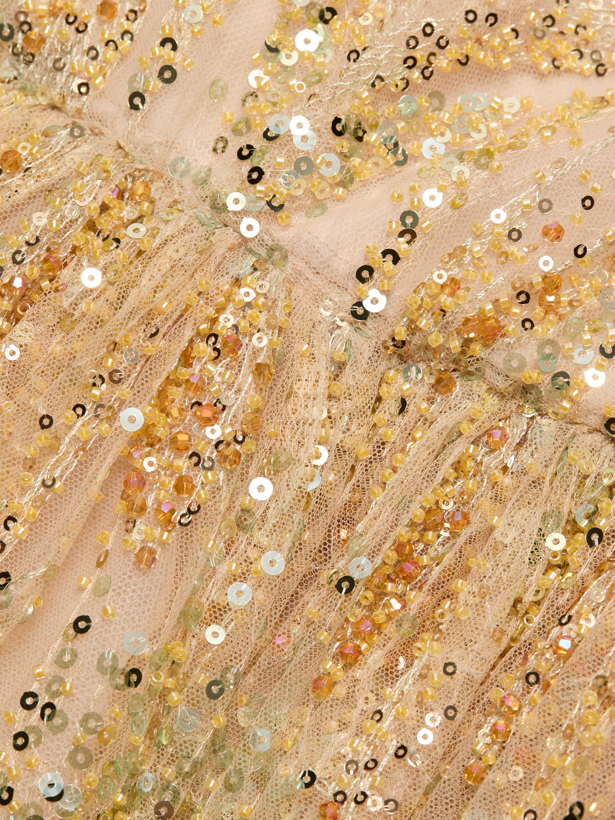 Milly Tinsley Tulle Sequin Embroidered Midi Dress 10