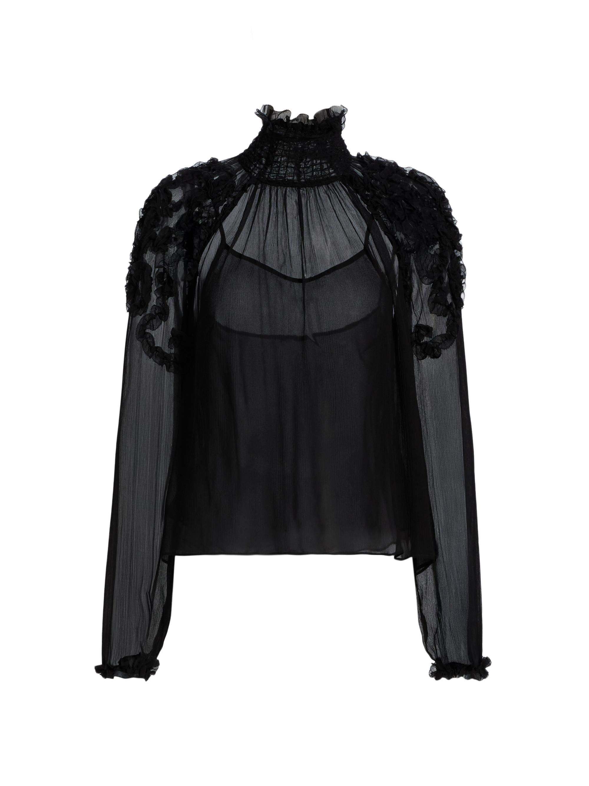 Ulla Johnson Women's Magdalena Silk Ruffled Blouse - Noir