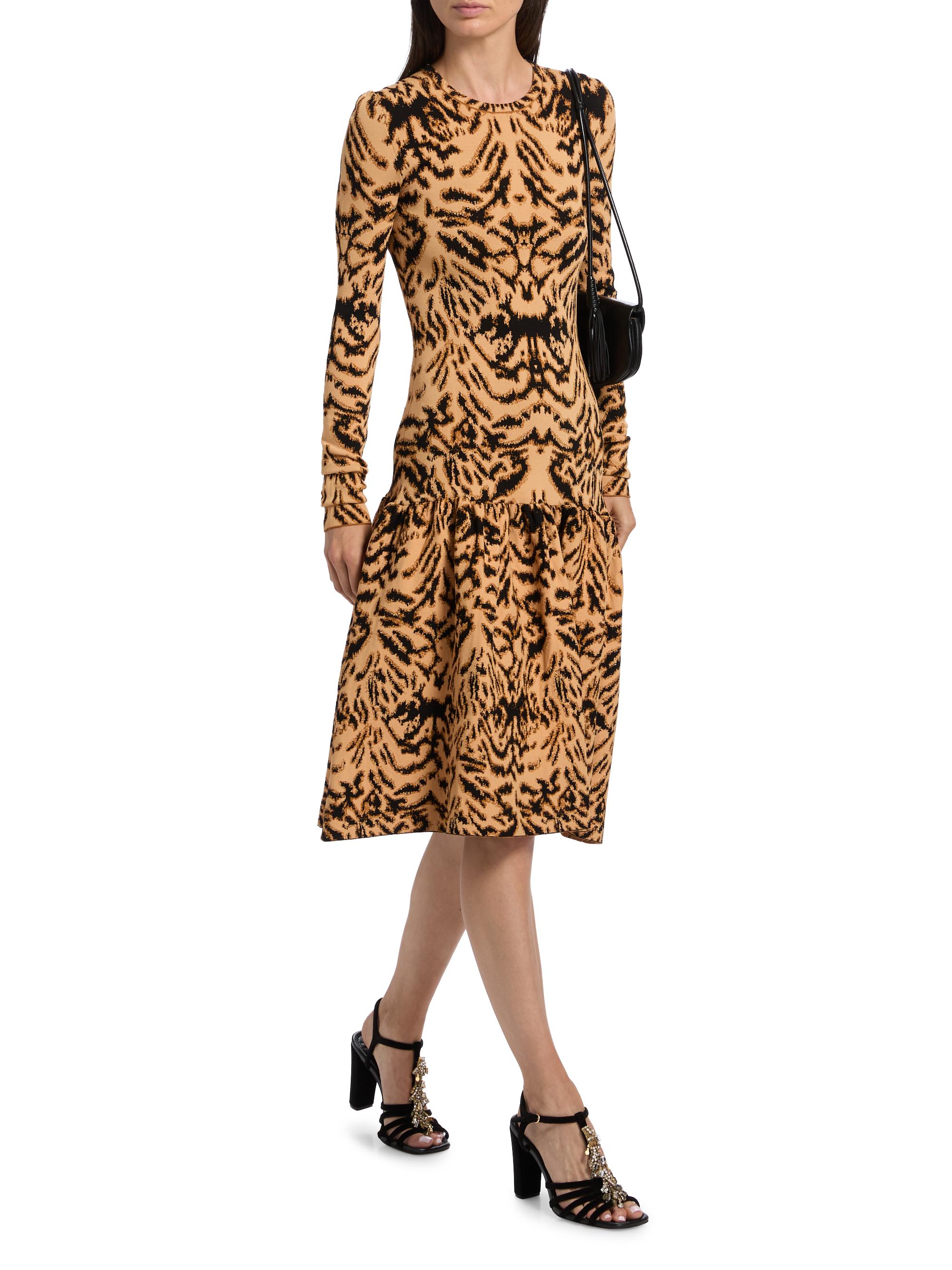 Ulla Johnson Camryn Abstract Jacquard-Knit Knee-Length Dress