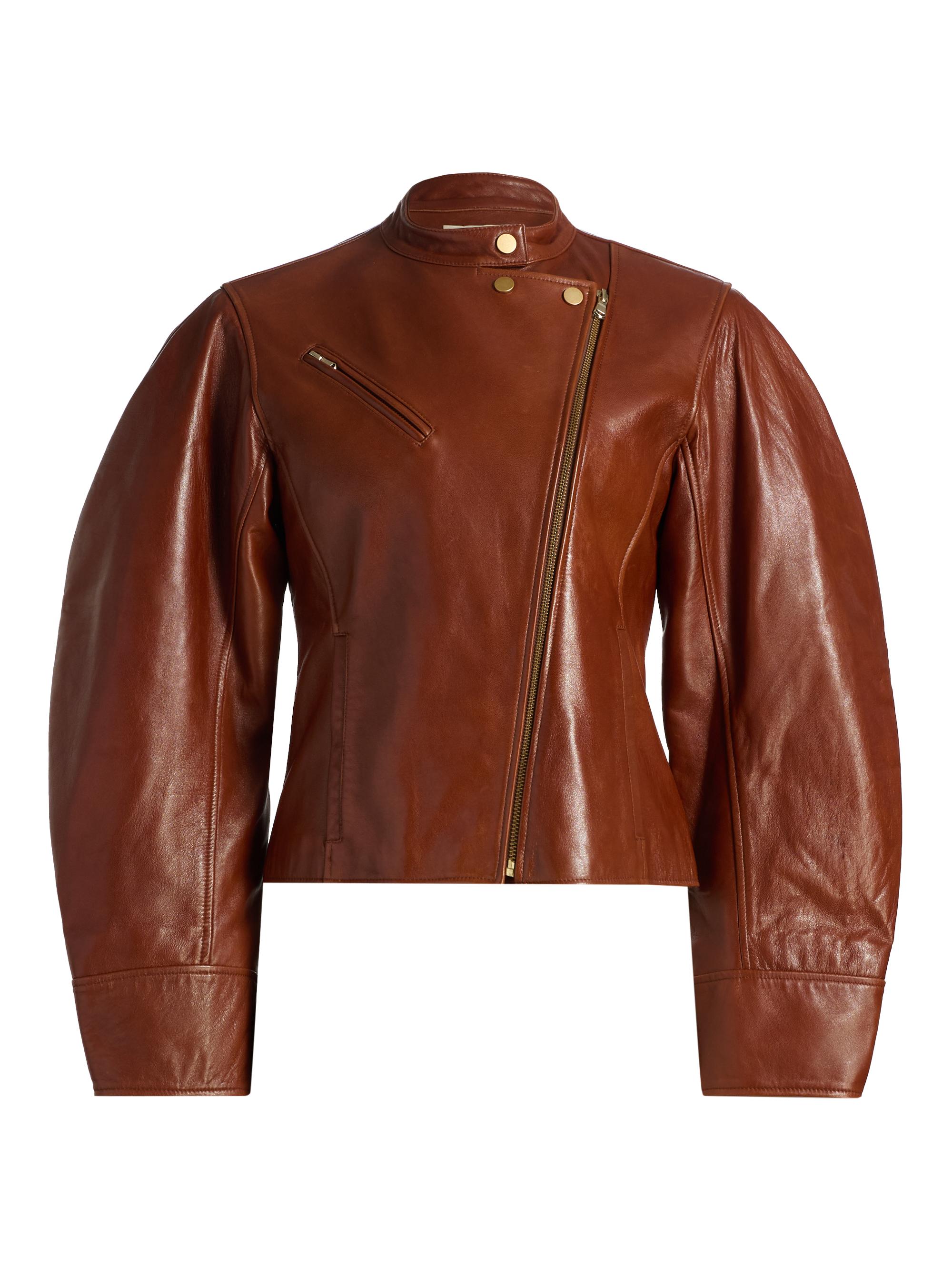 Ulla Johnson Women's Ilaria Leather Biker Jacket - Wenge