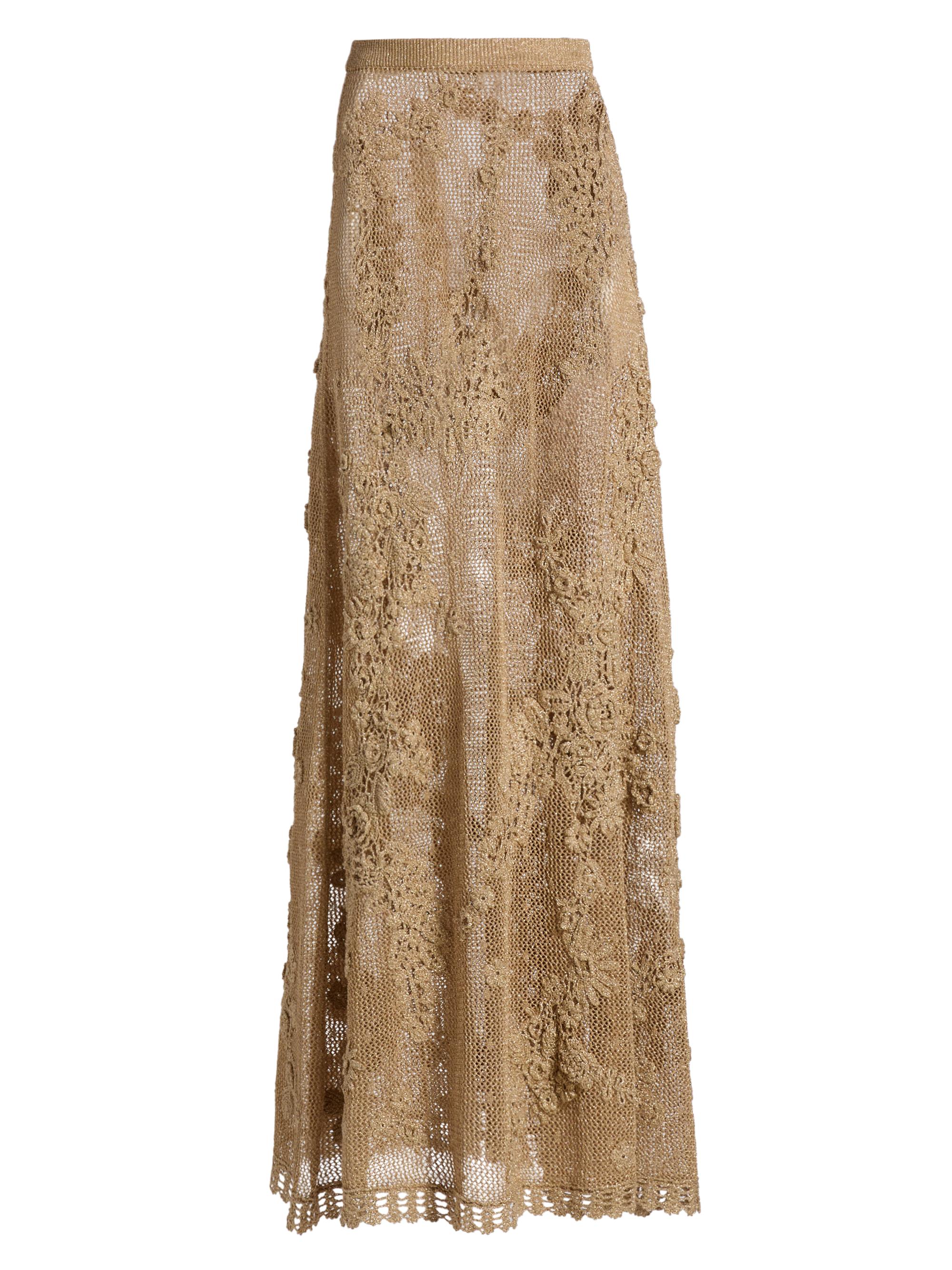 Ulla Johnson Women's Aria Floral Crochet-Knit Maxi Skirt - Lurex Combo