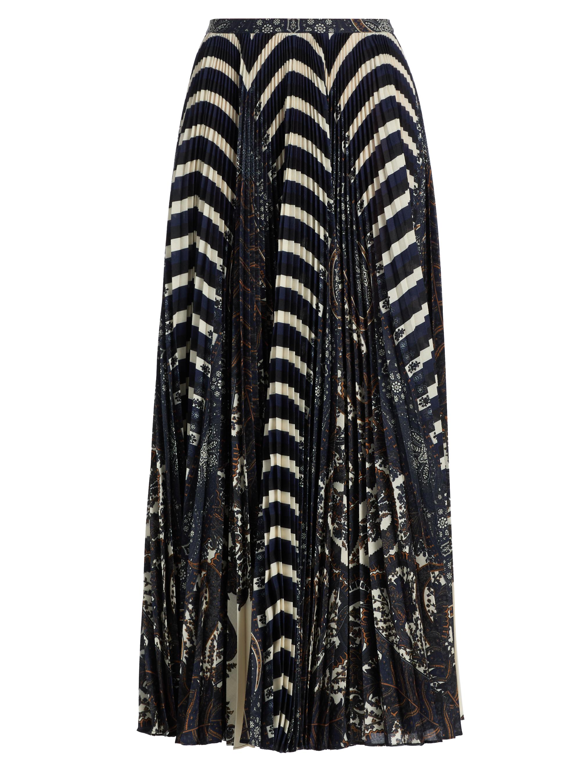 Ulla Johnson Women's Shayna Striped Pleated Midi-Skirt - Eclipse