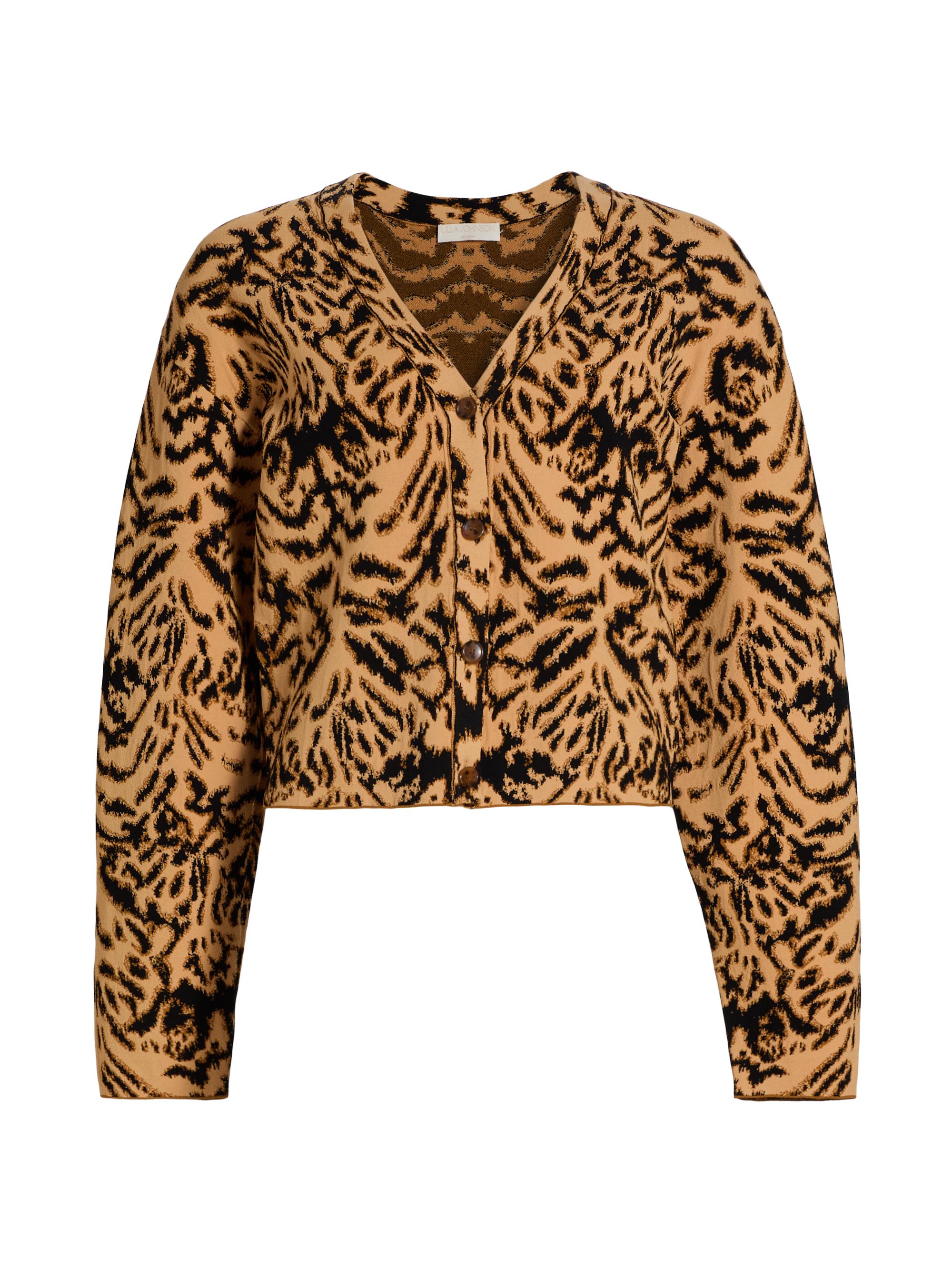 Ulla Johnson Women's Payton Abstract Jacquard-Knit Cardigan - Bengal