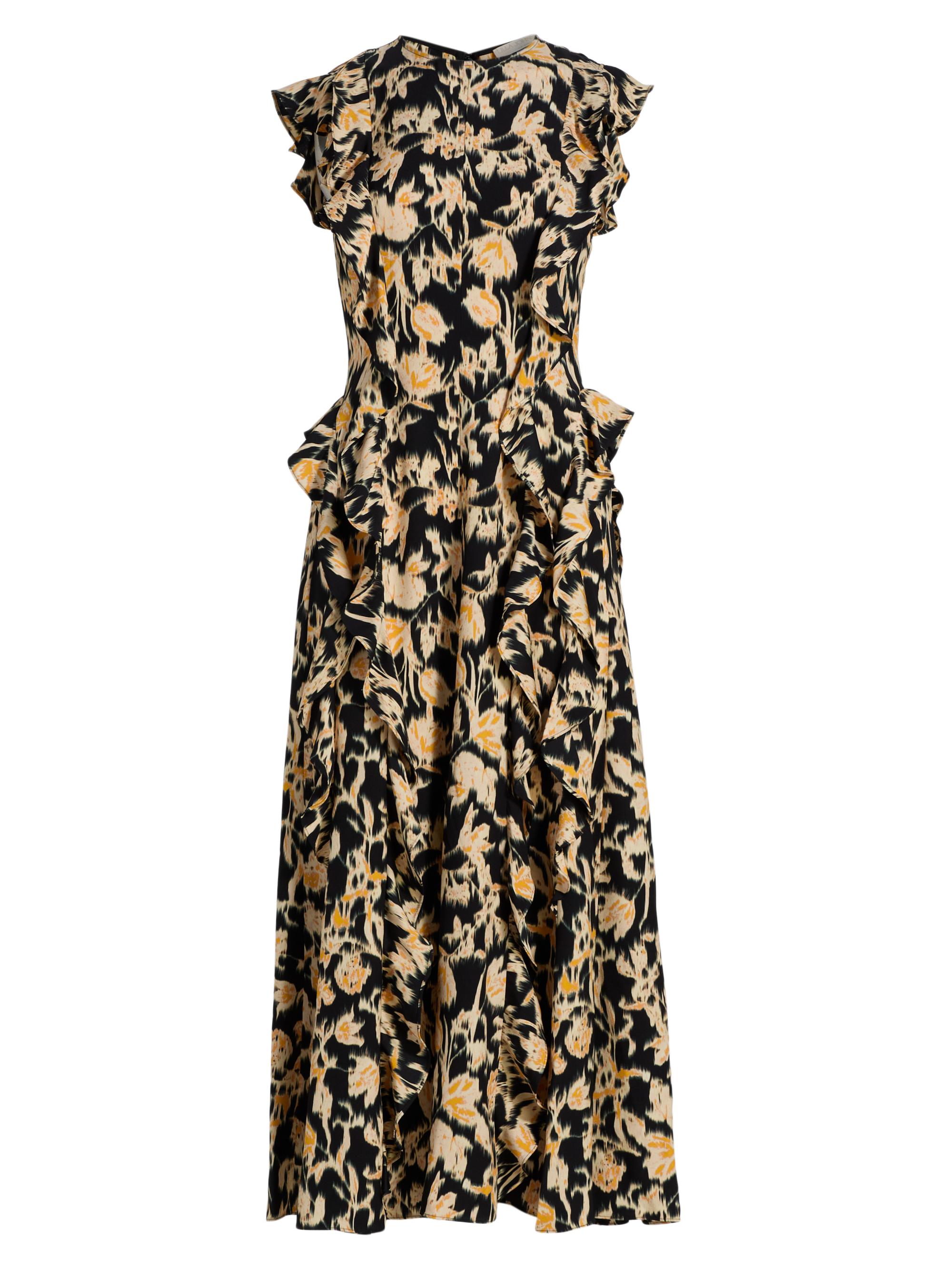 knee length dresses for ladies Ulla Johnson Elvia Ruffle Sleeve Midi Dress main image 1