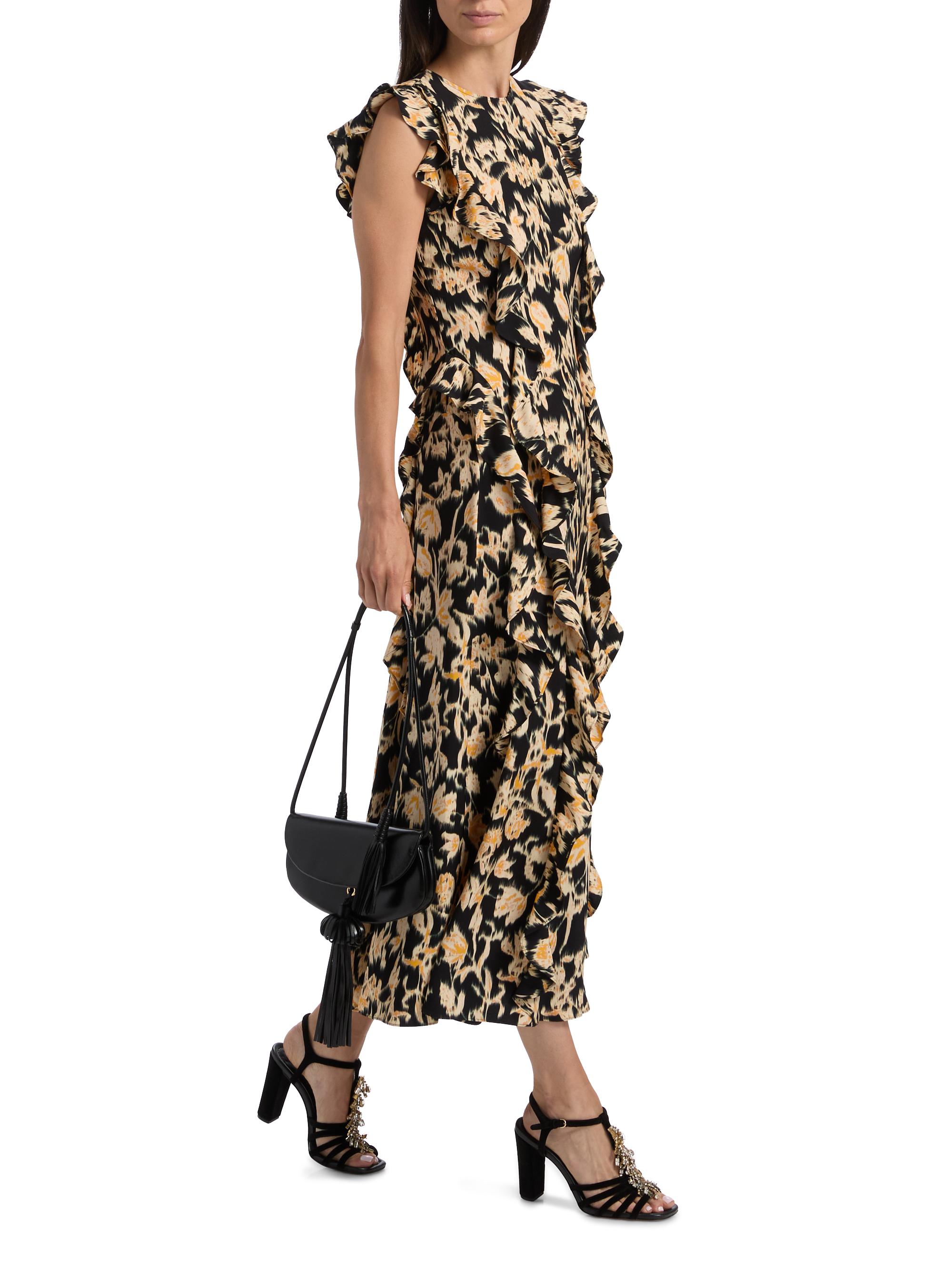 strapless open back dress Georgia Satin Midi Dress - Moontide Multicolored Sleeveless Boat Neck Dress main image 1