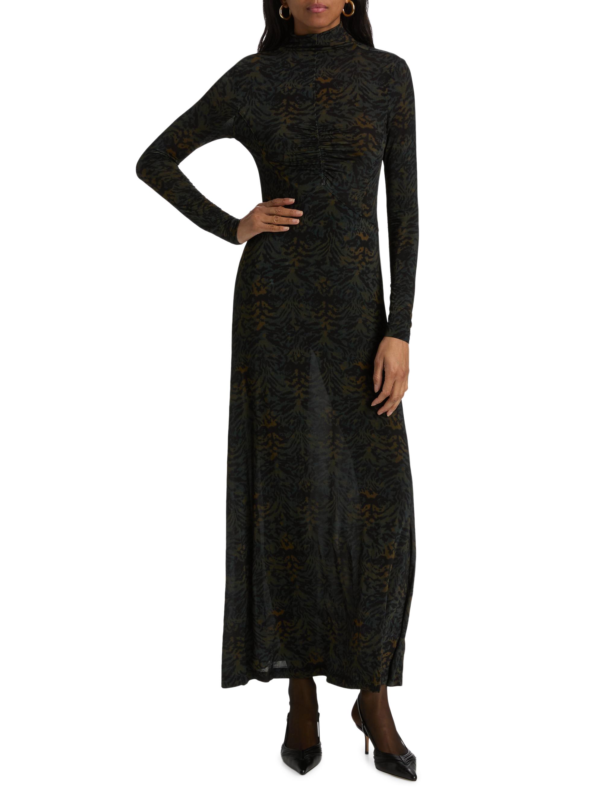 Ulla Johnson Koa Jersey Ruched-Front Turtleneck Dress | Saks Fifth Avenue