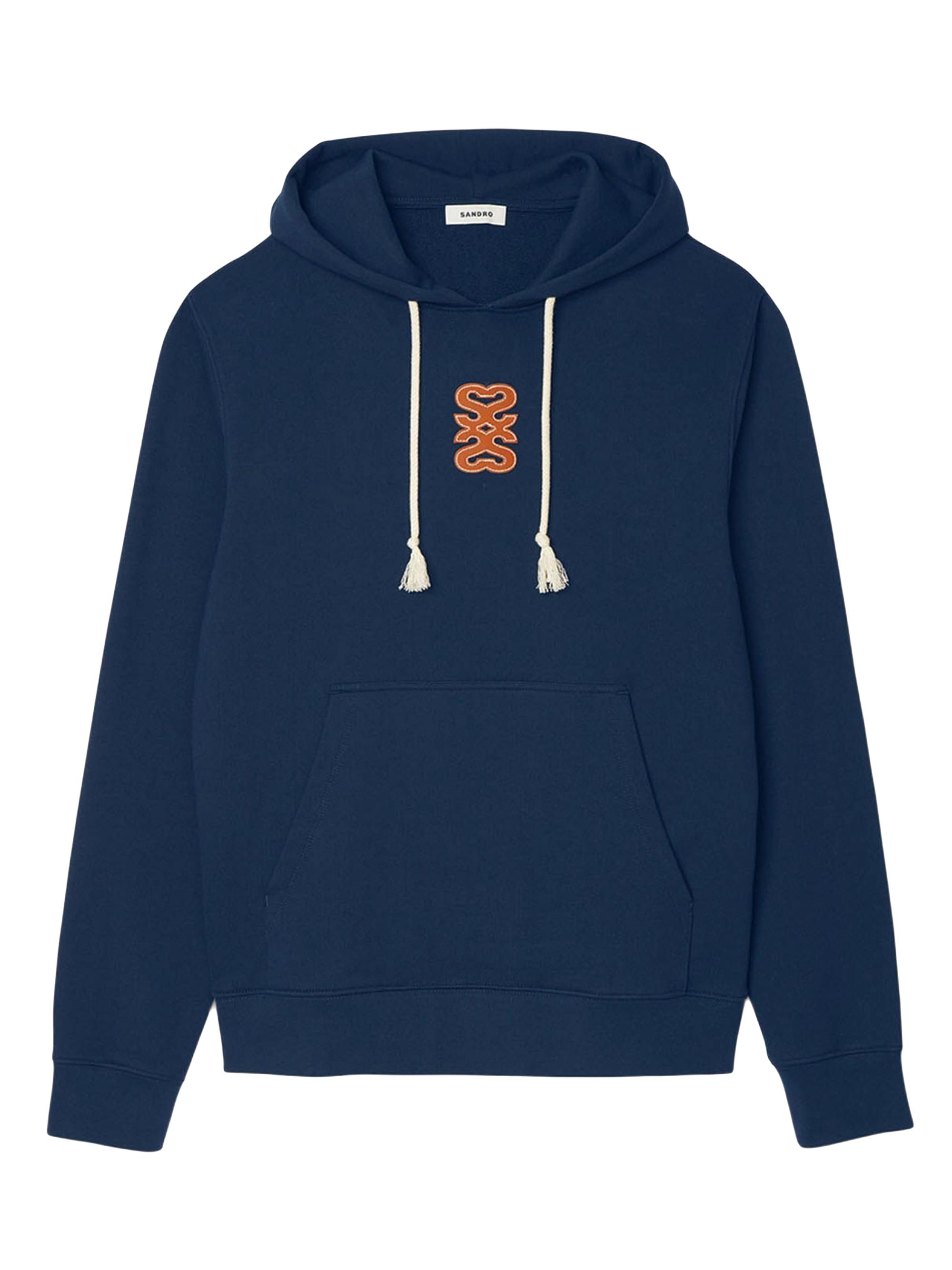 Sandro Men's Leather Patch Sweatshirt - Ocher Yellow