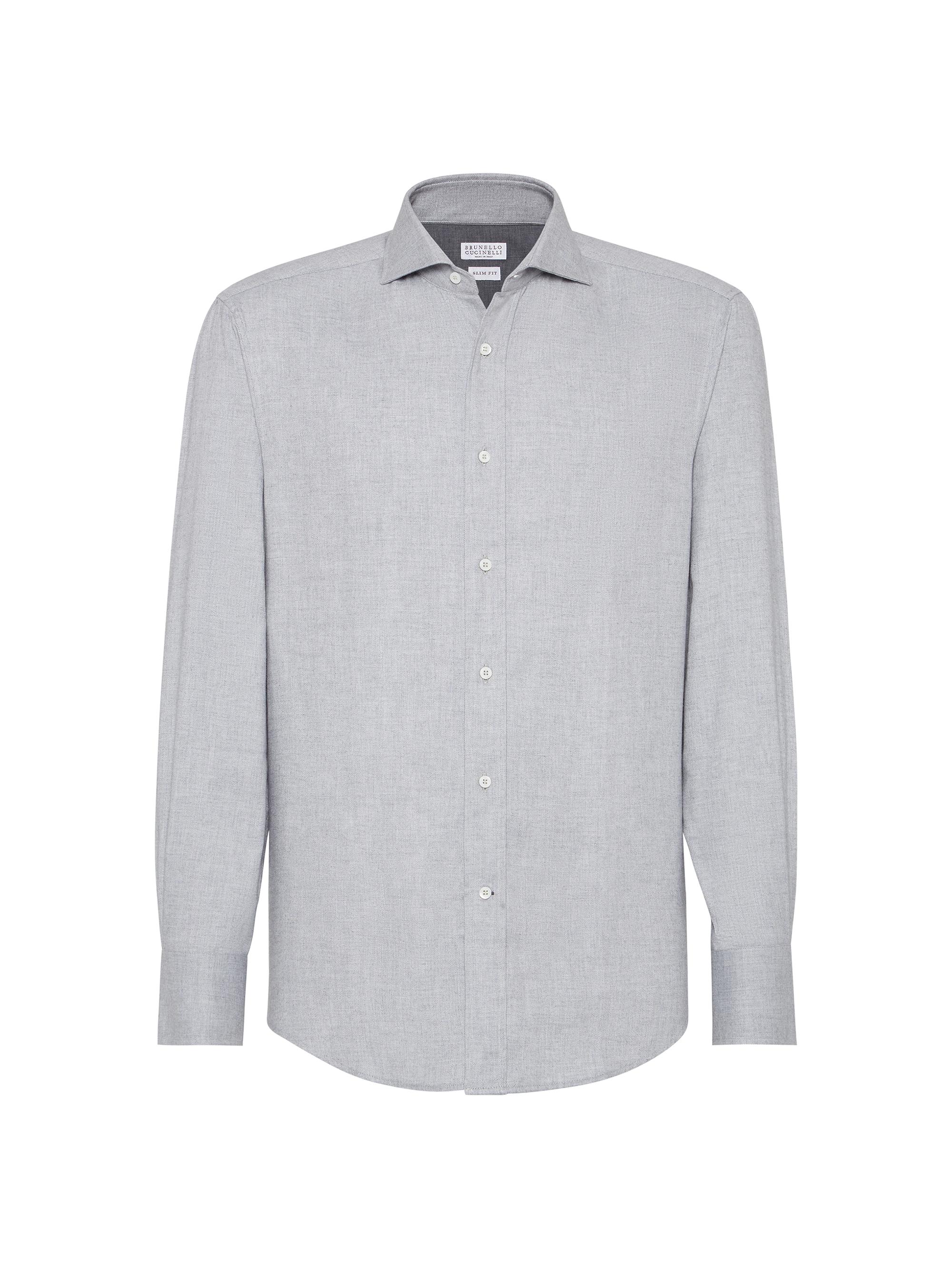 Brunello Cucinelli Lightweight Oxford Slim Fit Shirt with Spread