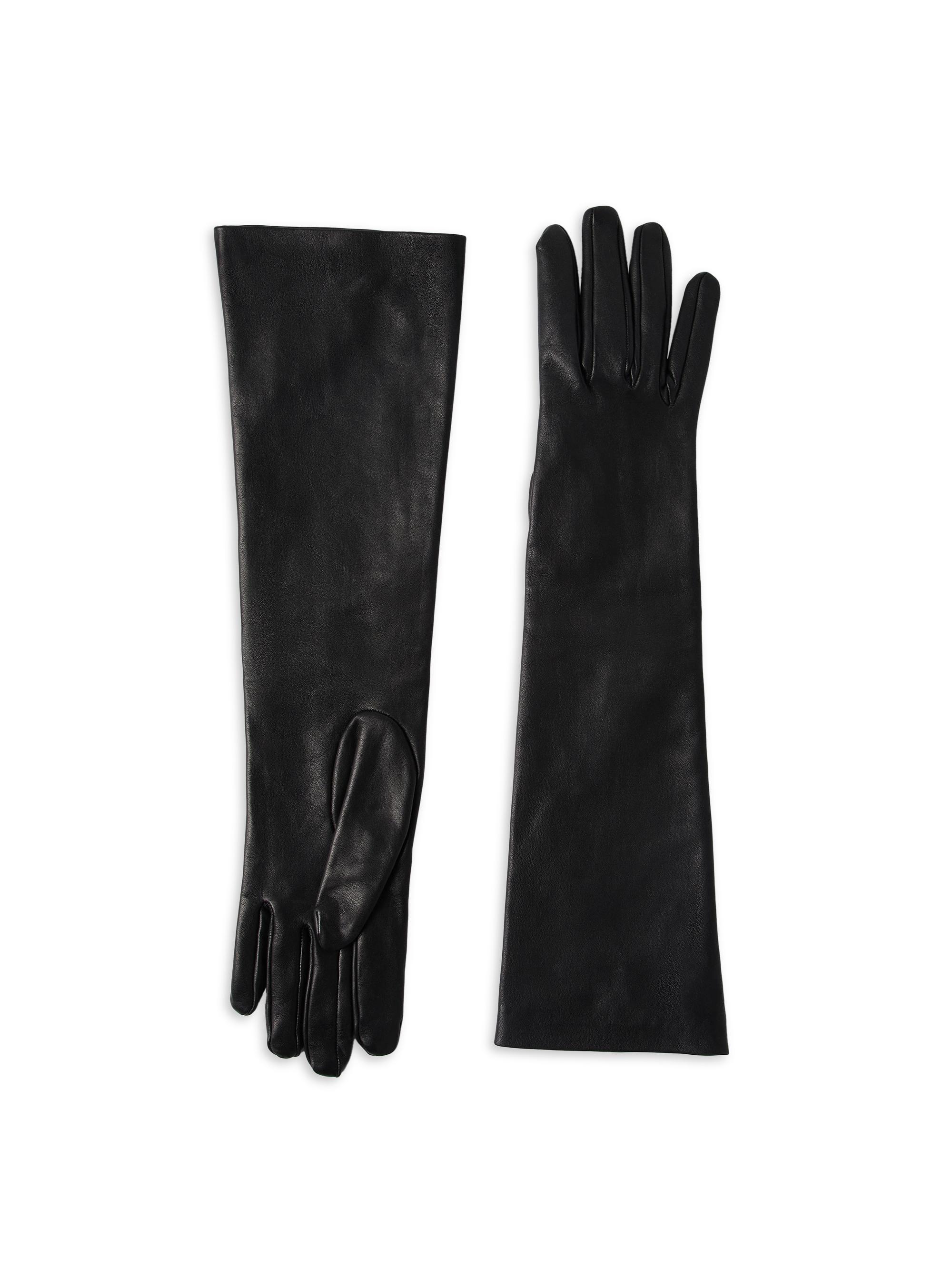 Brunello Cucinelli Women's Soft Nappa Leather Long Gloves - Black