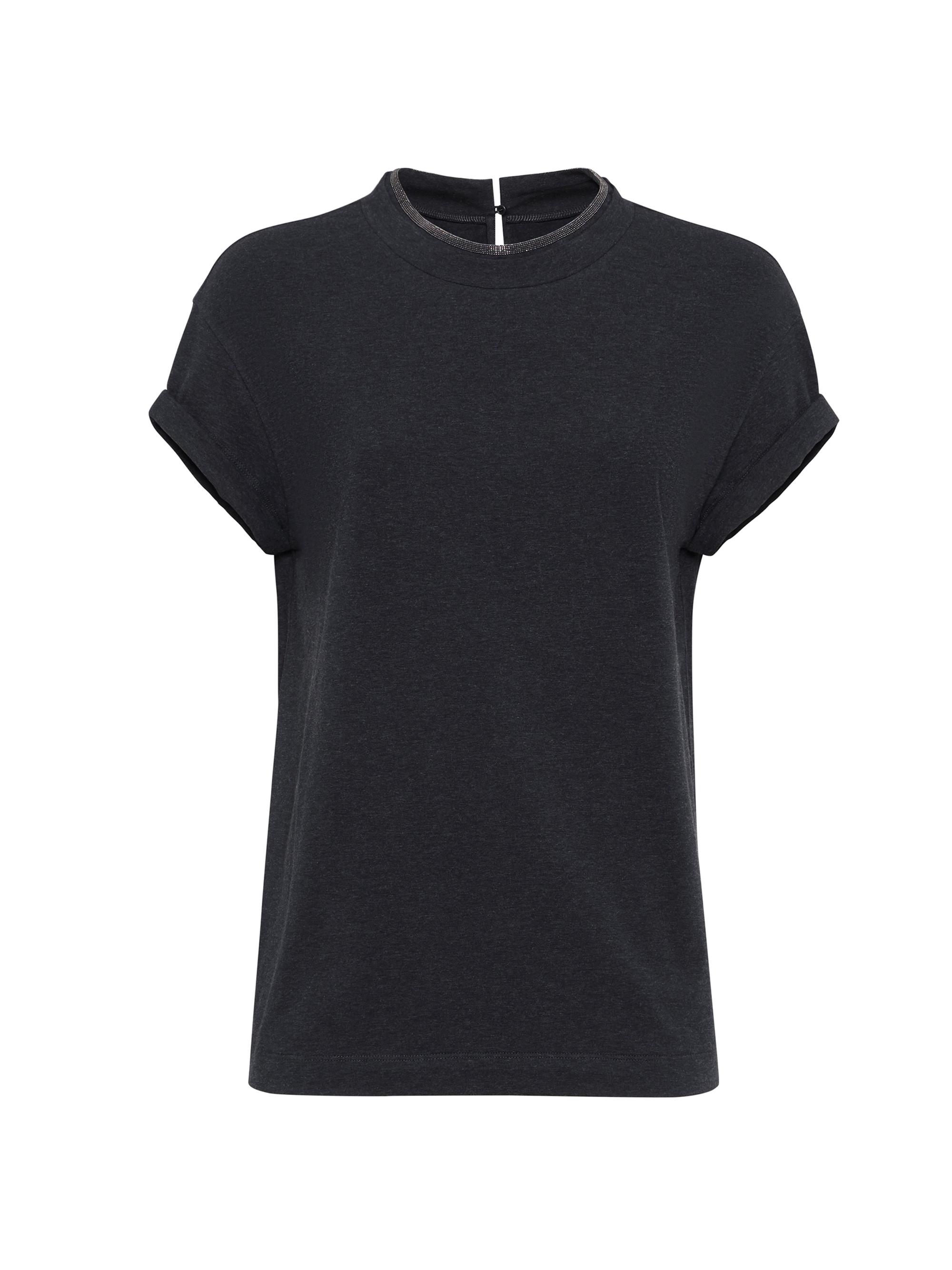 Brunello Cucinelli Women's Stretch Cotton Jersey T-Shirt - Anthracite