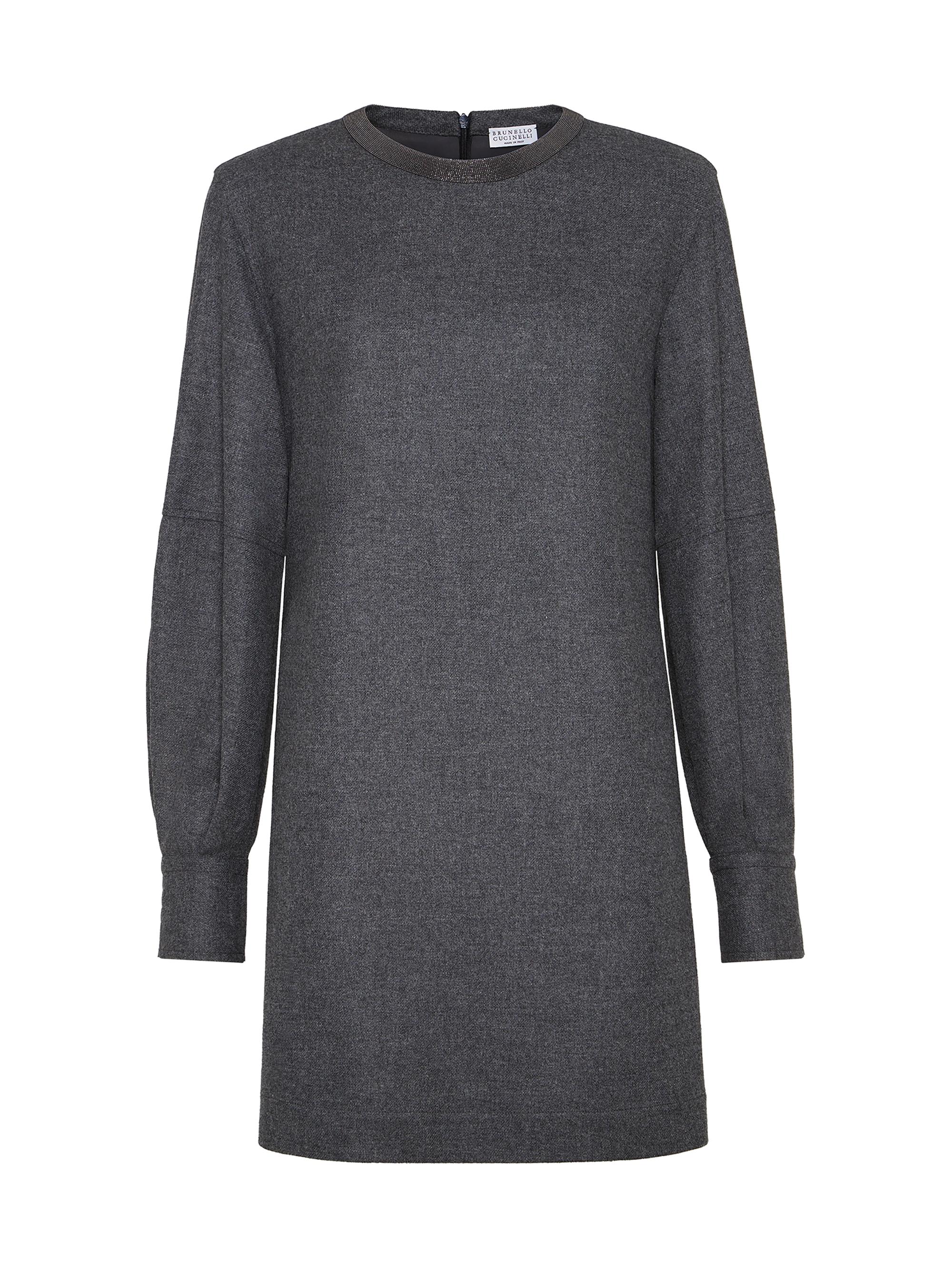 Brunello Cucinelli Women's Virgin Wool and Cashmere Twill Flannel Dress - Lead