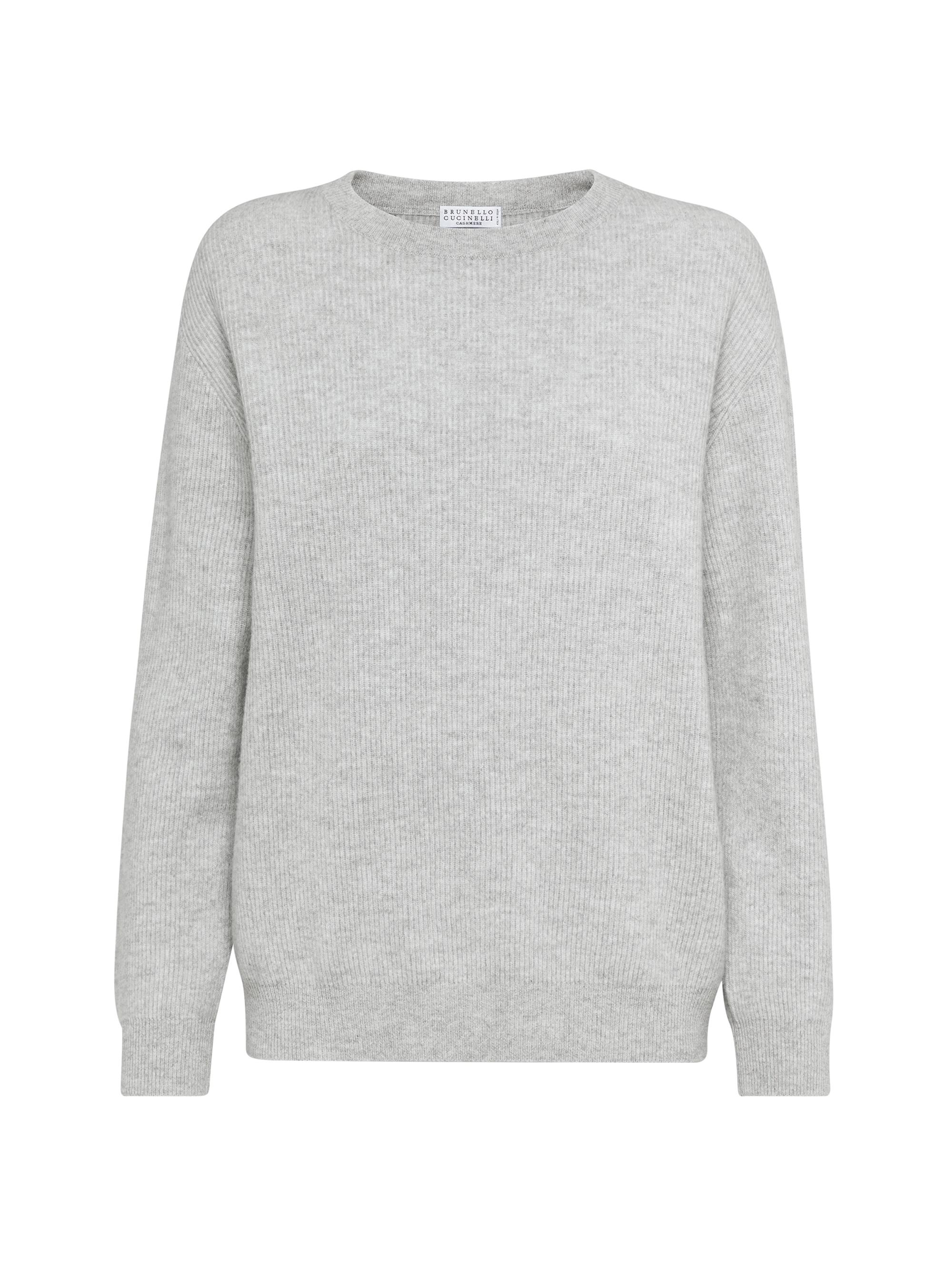 Brunello Cucinelli Women's Cashmere English Rib Sweater - Light Grey
