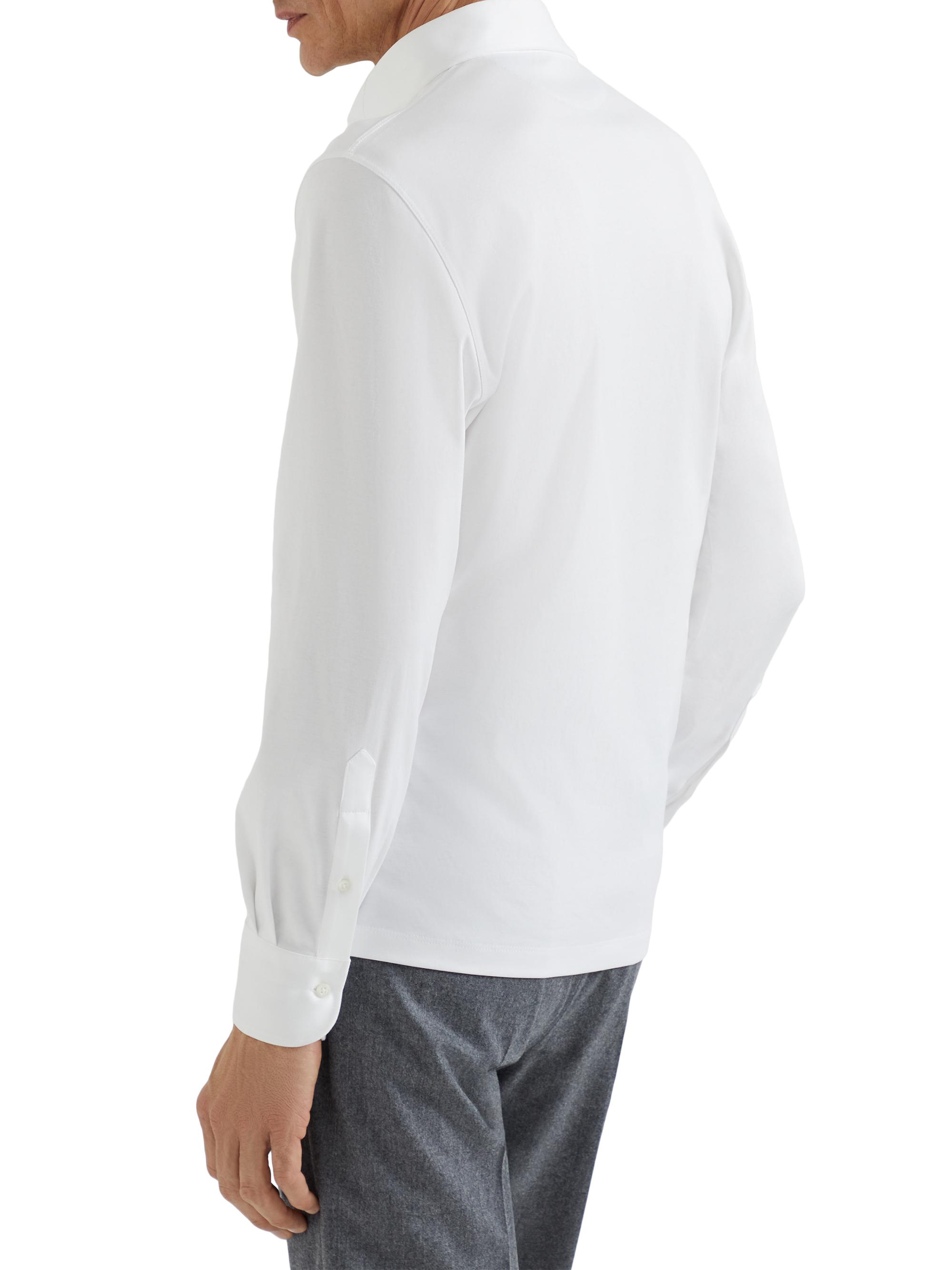 Brunello Cucinelli Cotton Jersey Long Sleeve Polo Shirt | Saks