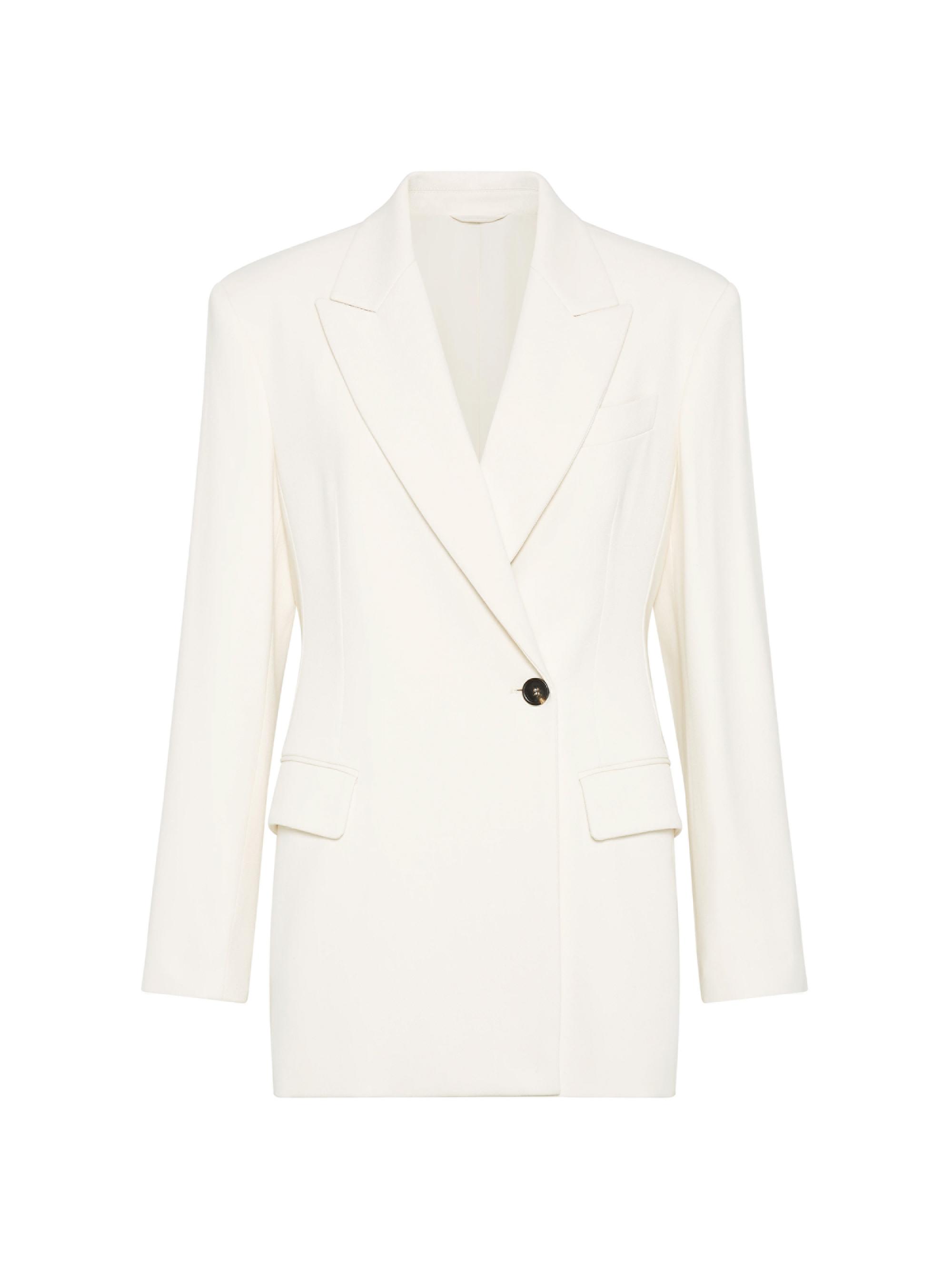 Brunello Cucinelli Women's Comfort Viscose Couture Twill Blazer - Milk