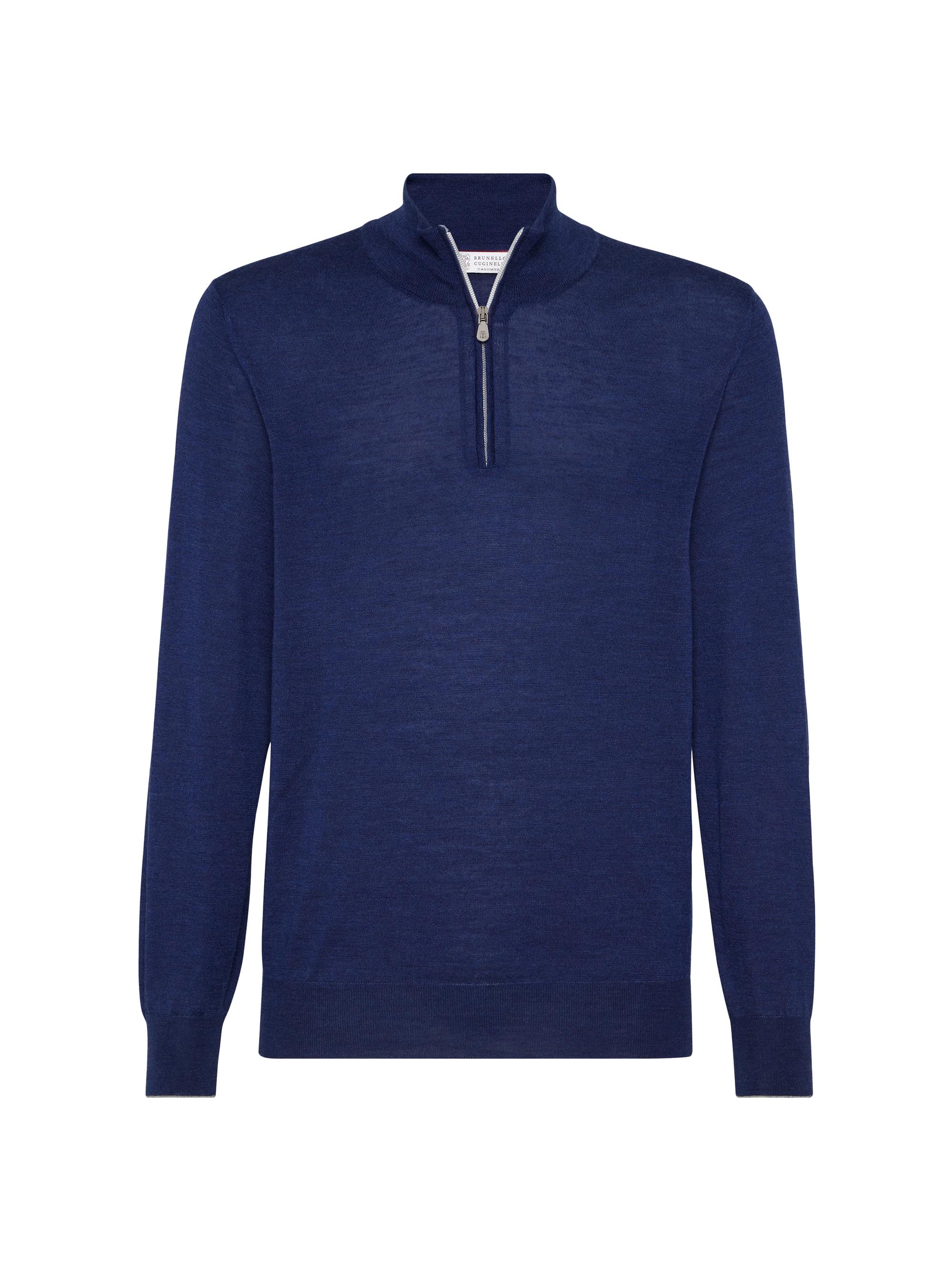 Brunello Cucinelli Cotton English Rib Sweater with Half Zip | Saks