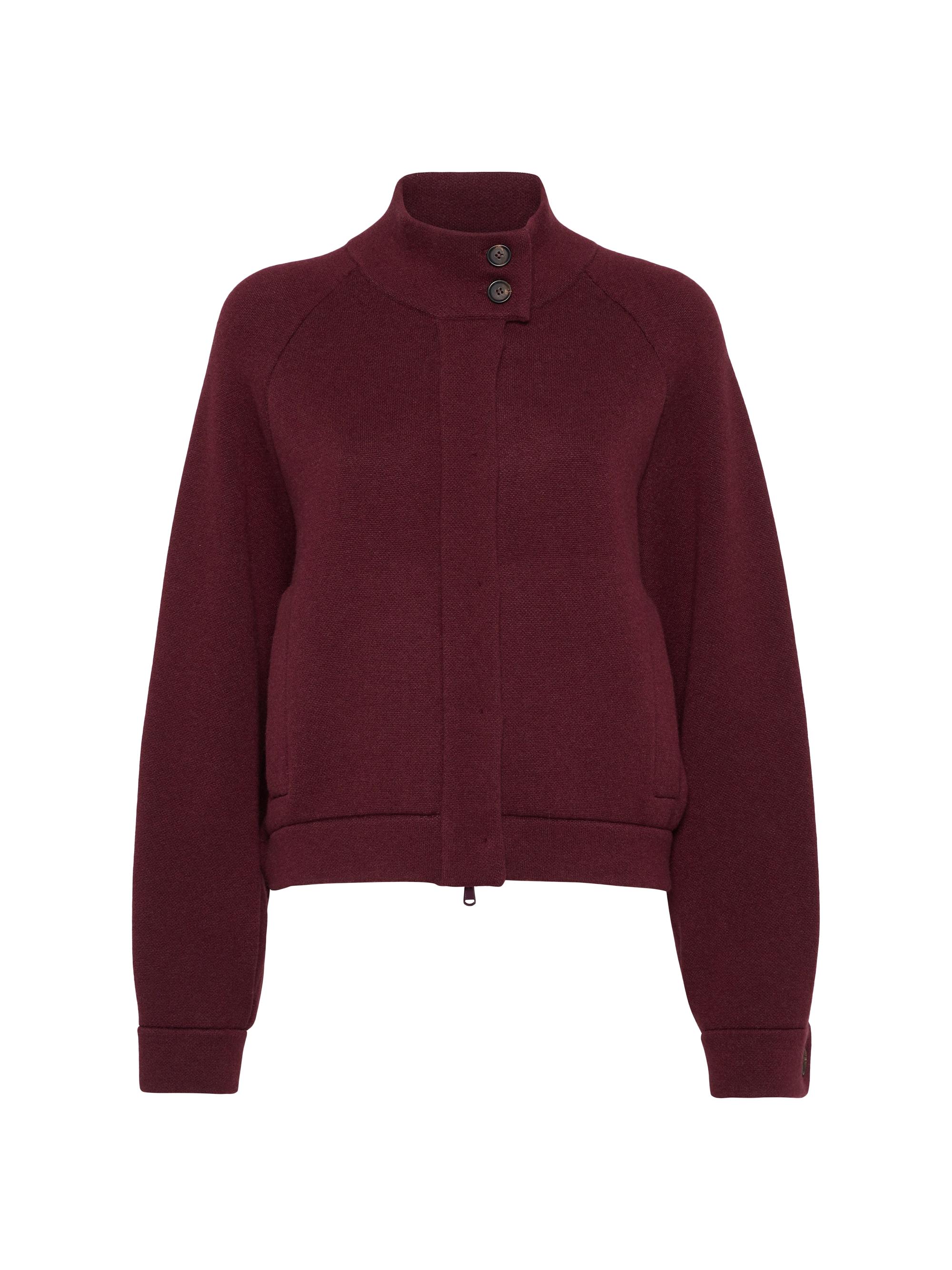 Brunello Cucinelli Women's Cashmere Double Knit Outerwear Jacket - Amaranth Red