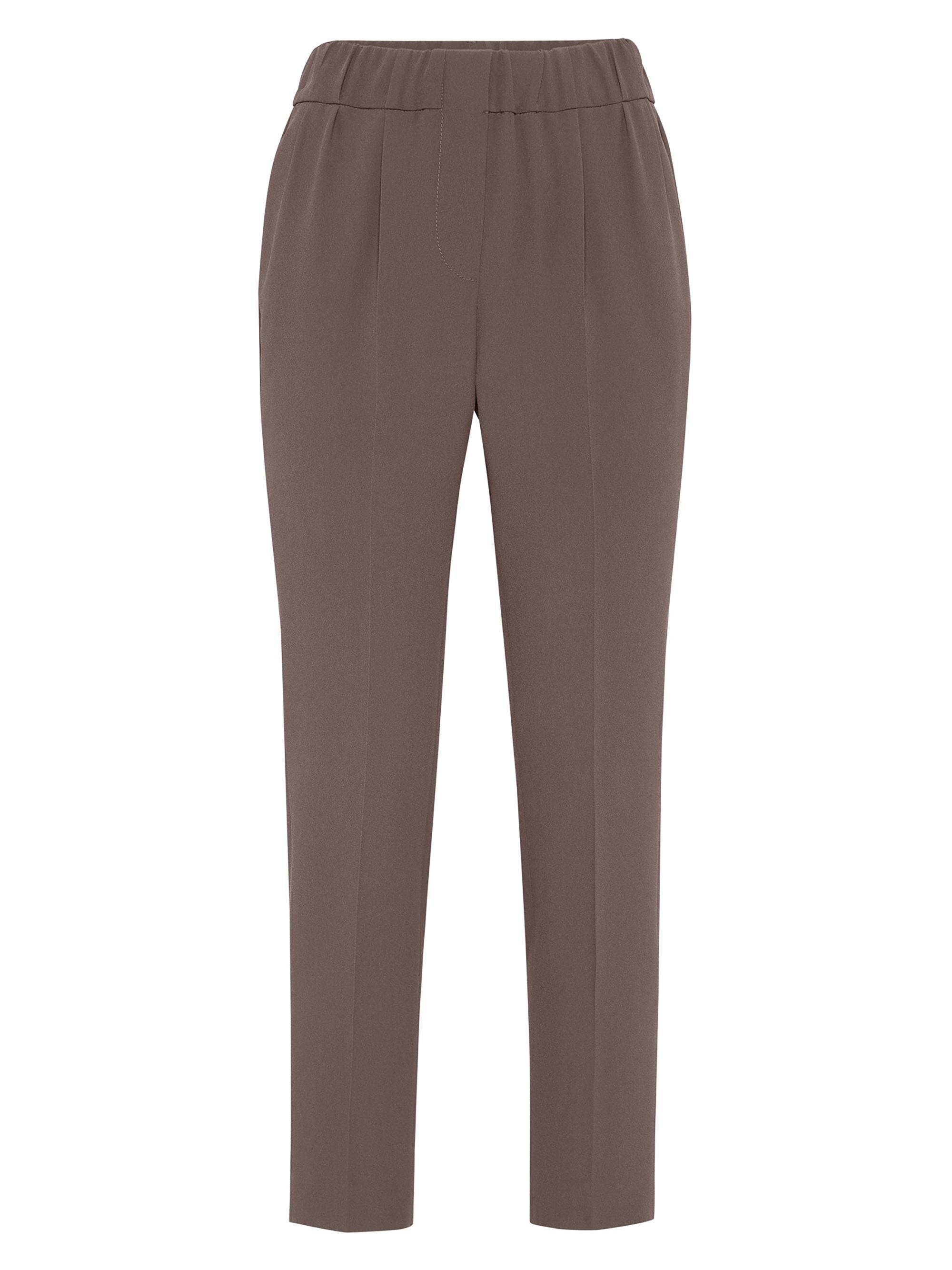Brunello Cucinelli Women's Silk and Acetate Crêpe Cady Tailored Jogger Trousers - Cocoa