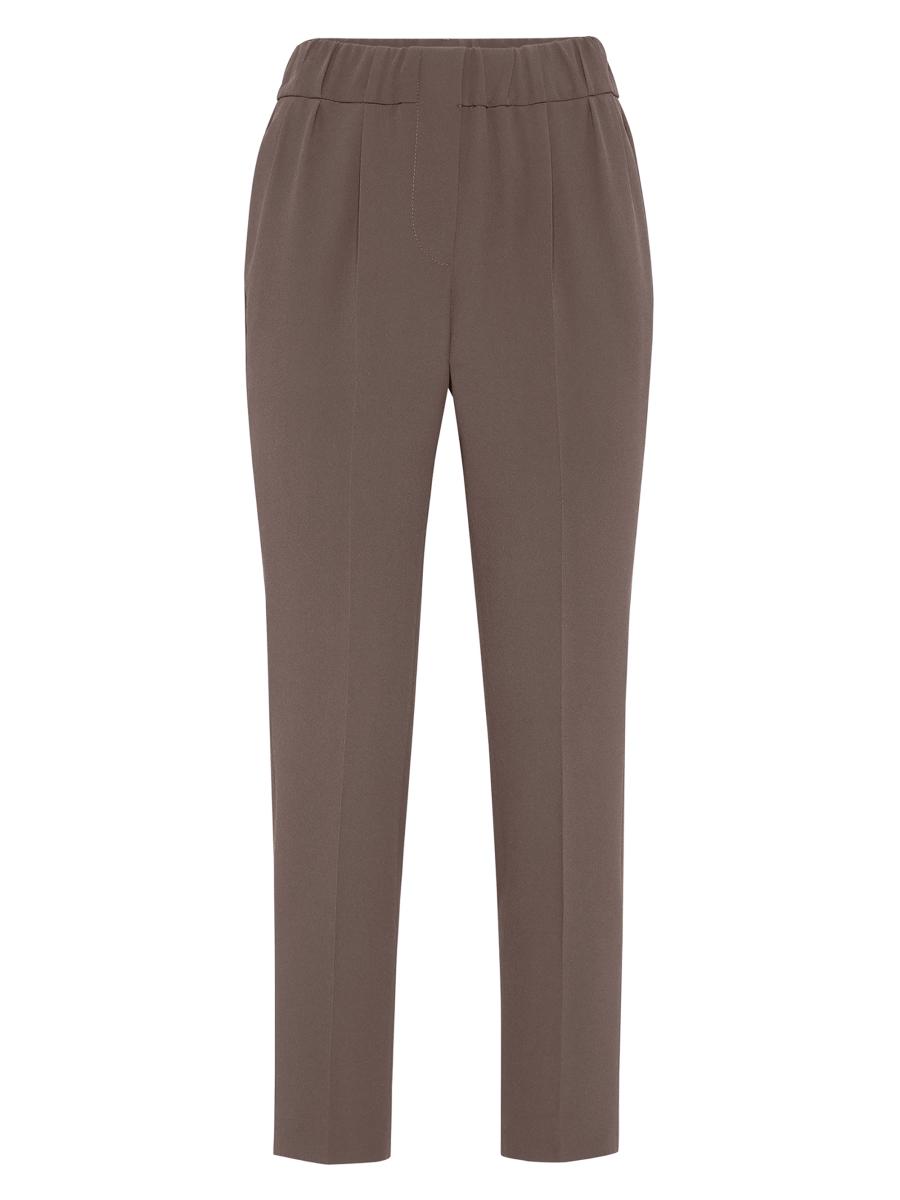 Brunello Cucinelli Women's Silk And Acetate Crêpe Cady Tailored Jogger Trousers In Brown