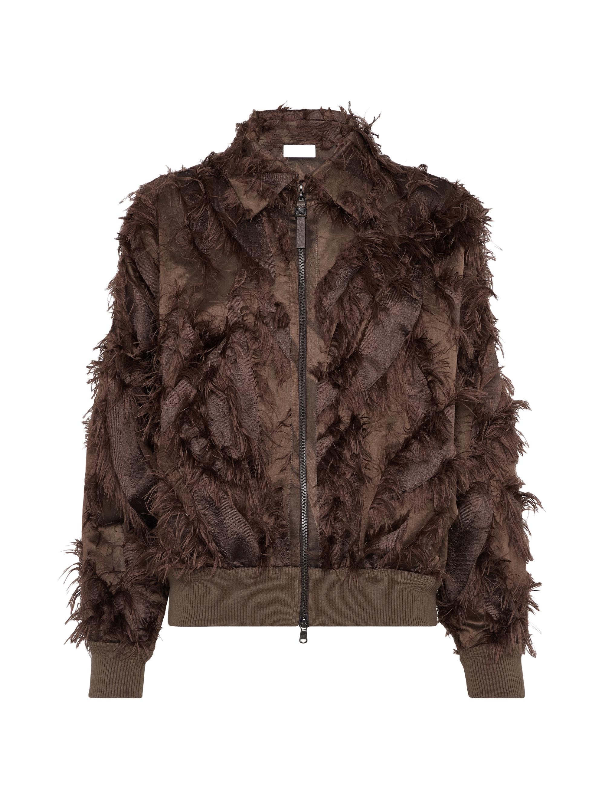 Brunello Cucinelli Women's Dracaena Fil Coupé Bomber Jacket - Brown