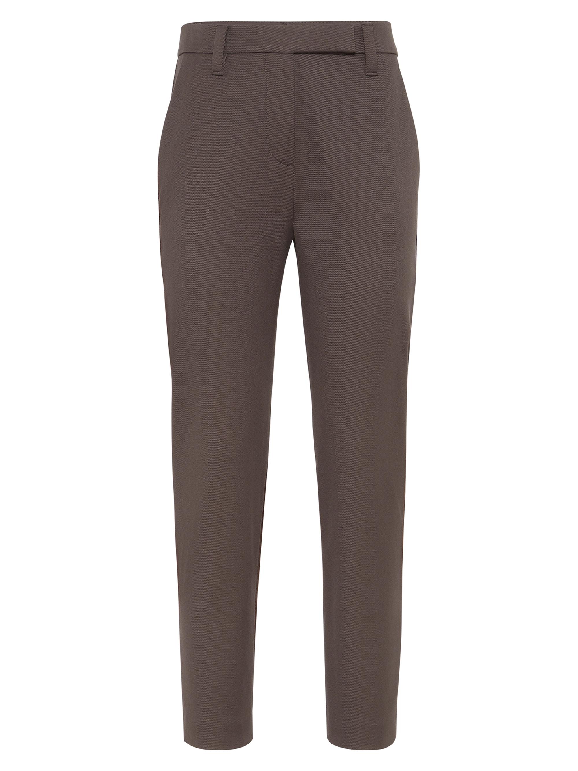 Brunello Cucinelli Women's Stretch Cotton Cover Slim Fit Trousers - Cocoa