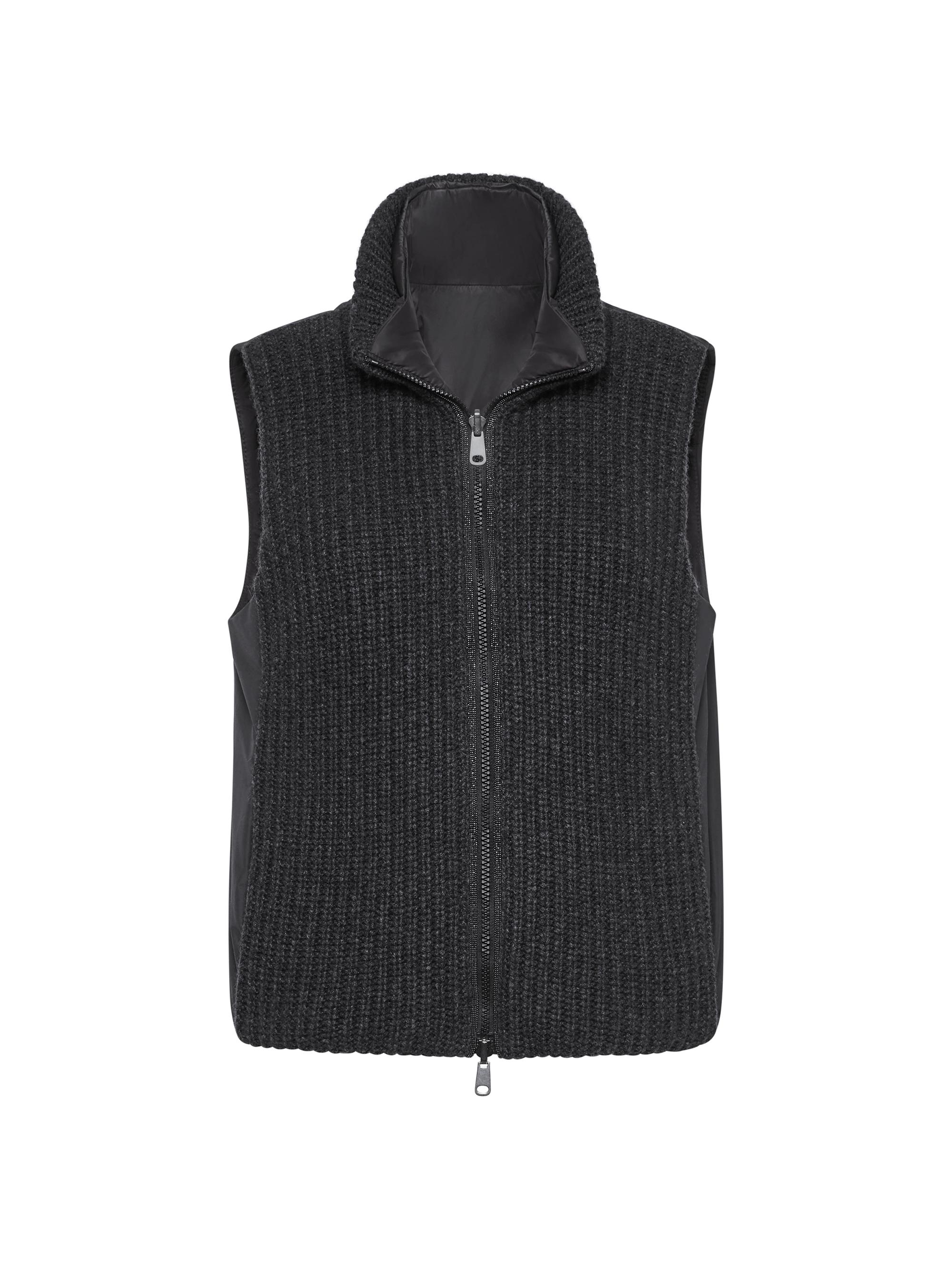 Brunello Cucinelli Women's Cashmere Feather Yarn Reversible Knit Down Vest - Lignite