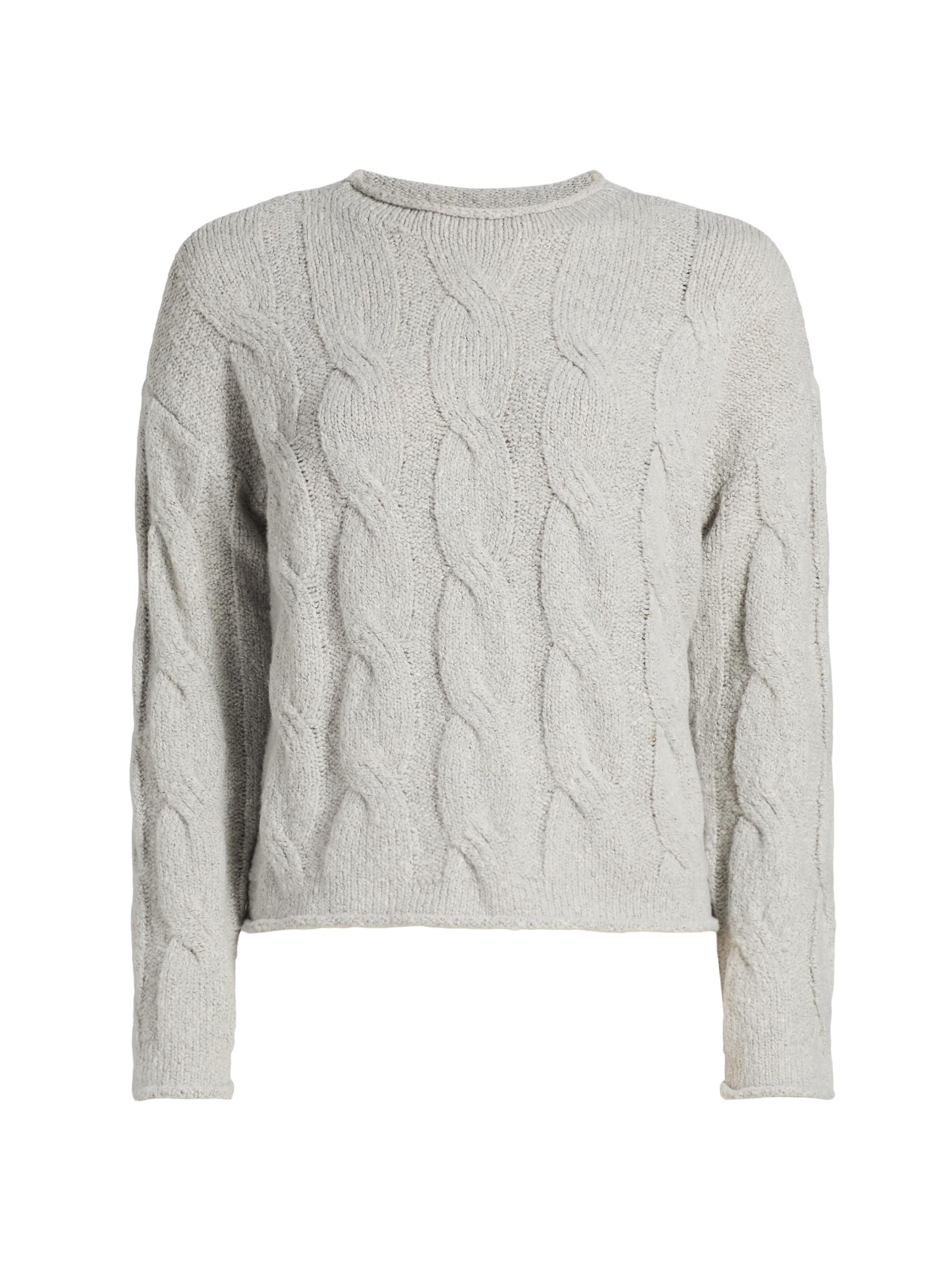 Design History Women's Cable-Knit Crewneck Sweater - Airstream