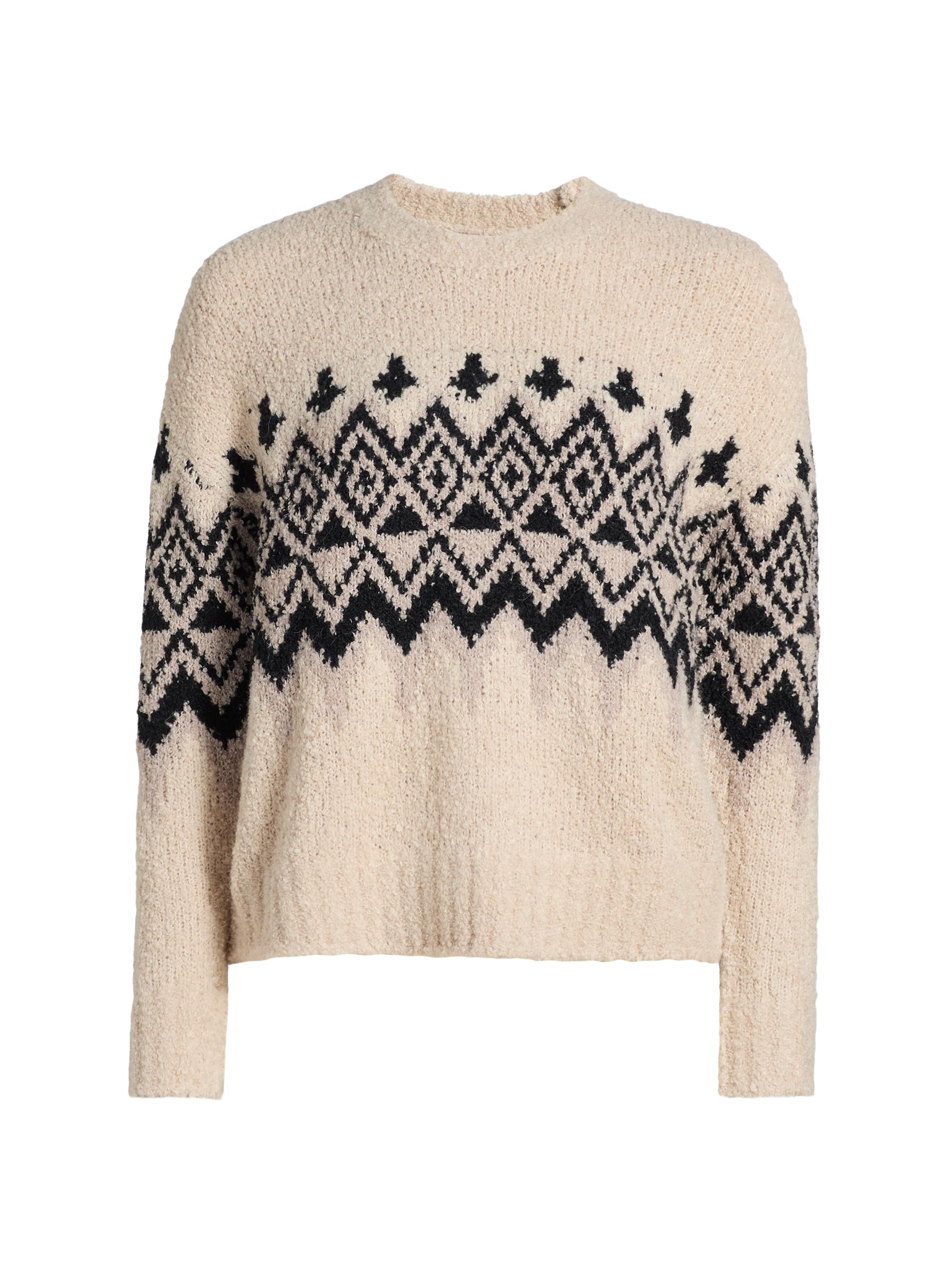 Design History Women's Fair Isle-Style Knit Sweater - Hummus Combo