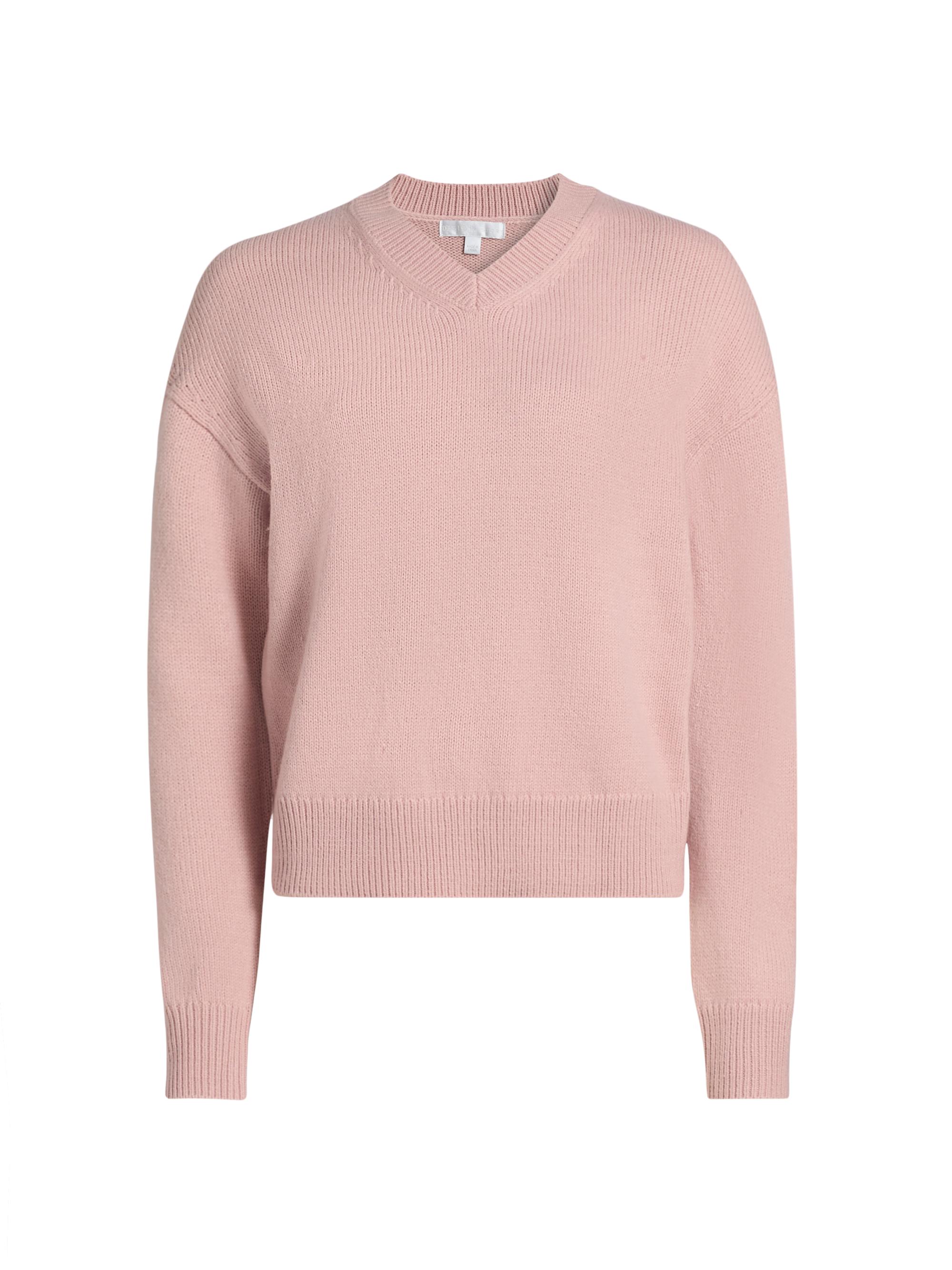 Design History Women's V-Neck Long-Sleeve Sweater - Shadow Pink