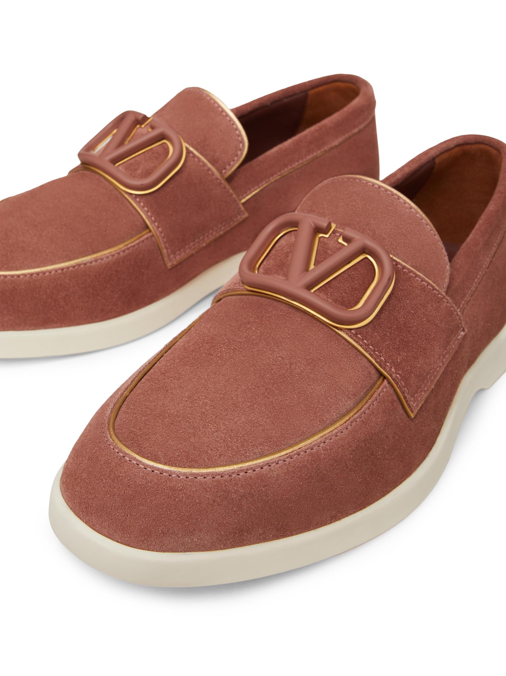 靴 24AW VALENTINO gentle glam durby 41 Valentino Garavani Leisure Flows Split Leather Loafers | Saks
