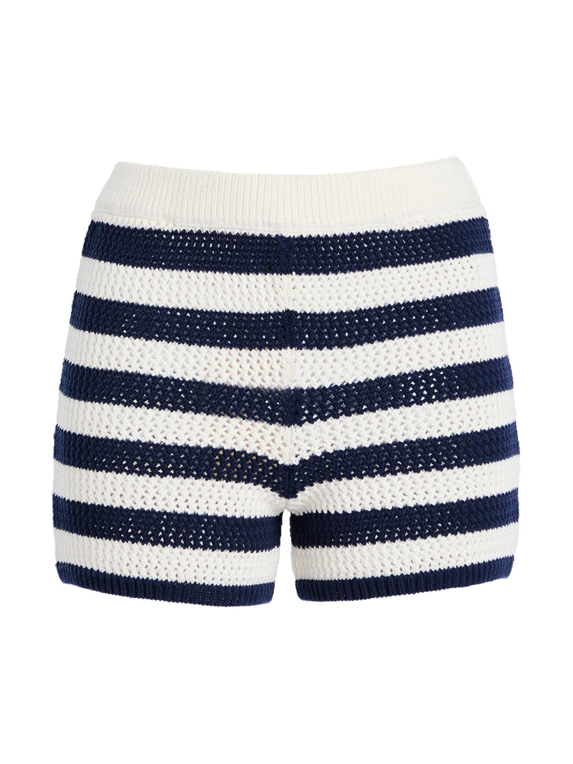Ser.o.ya Women's Nini Crochet Hot Shorts - Navy Eggshell