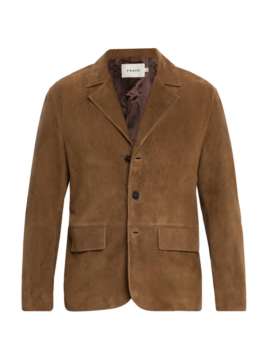 Frame Men's Modern Suede Blazer In Brown