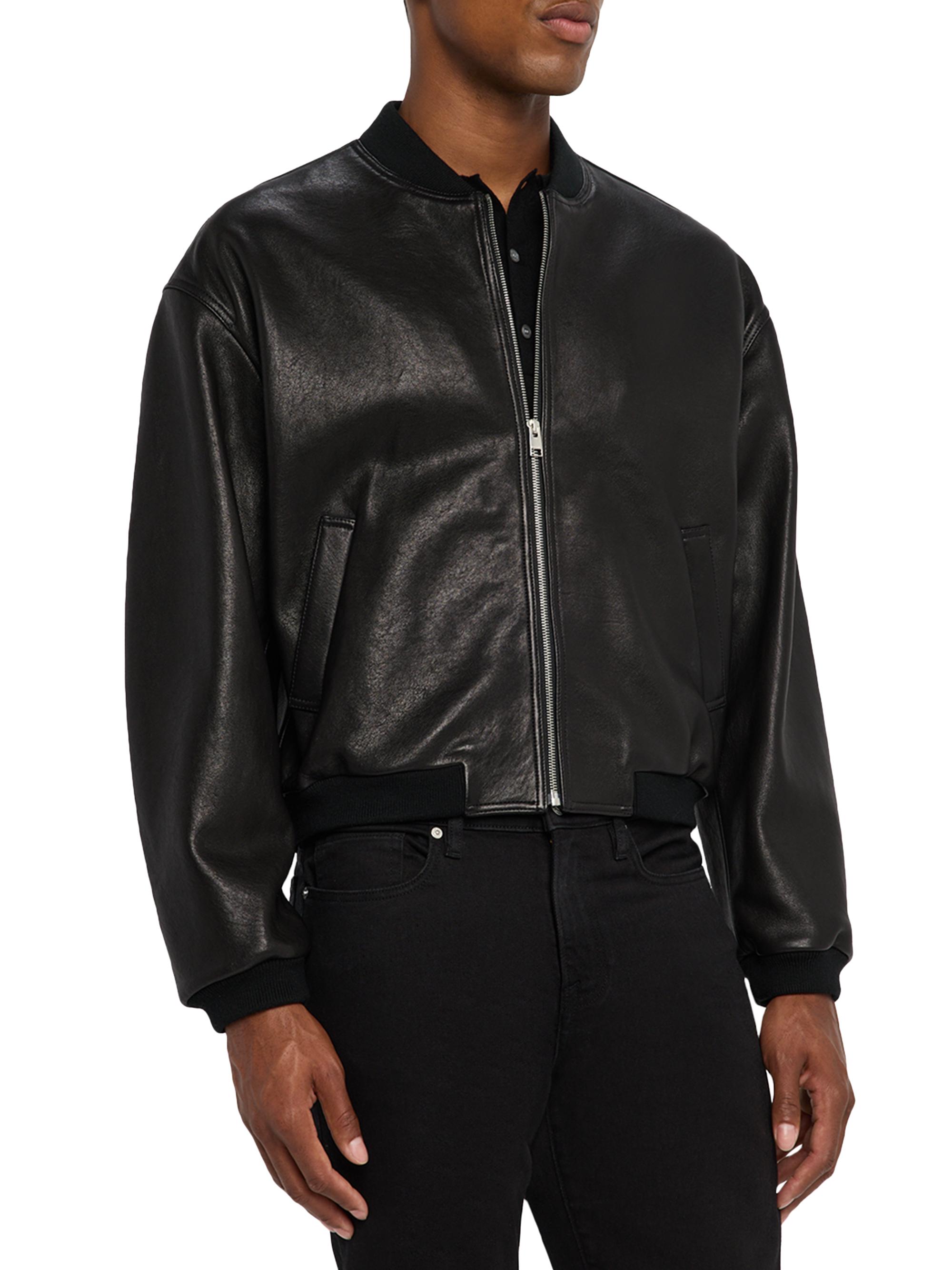 【年内限定値下】OAF POCKET DETAIL LEATHER BOMBER Leather Andes Bomber / Black