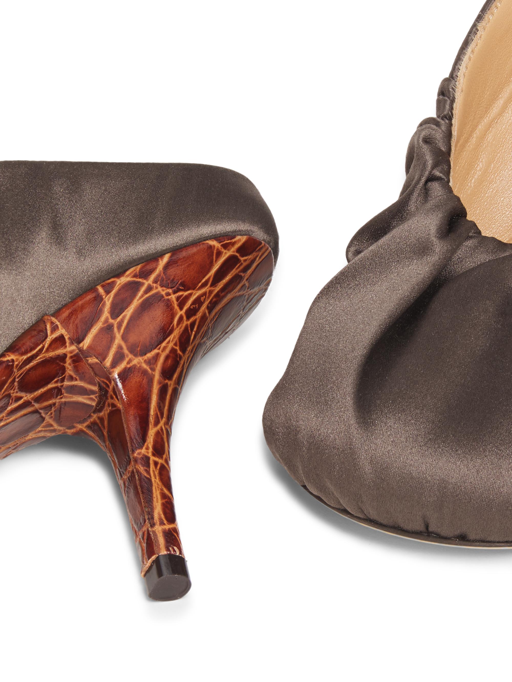 Dries Van Noten Ruched 90MM Satin Mules | Saks Fifth Avenue