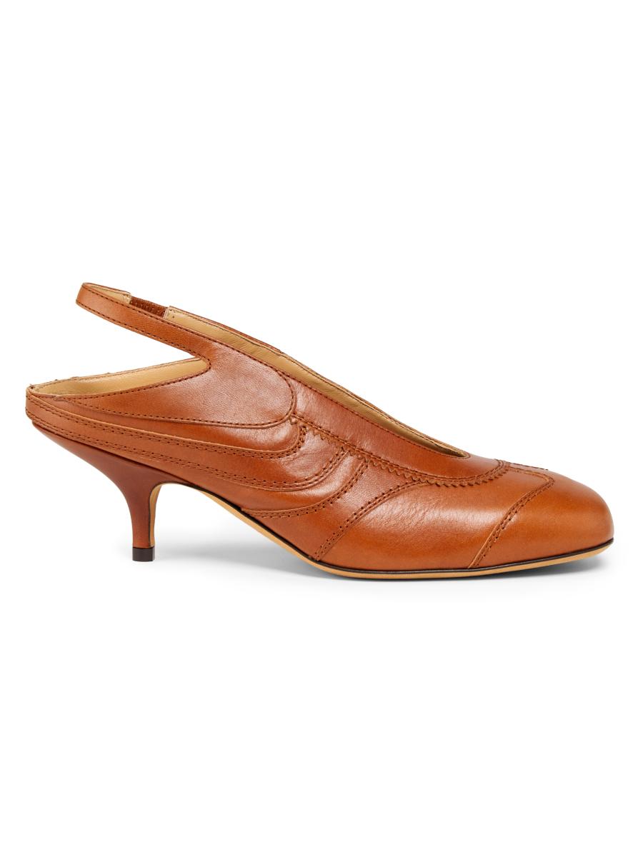 Dries Van Noten Women's Leather Slingback Pumps In Brown