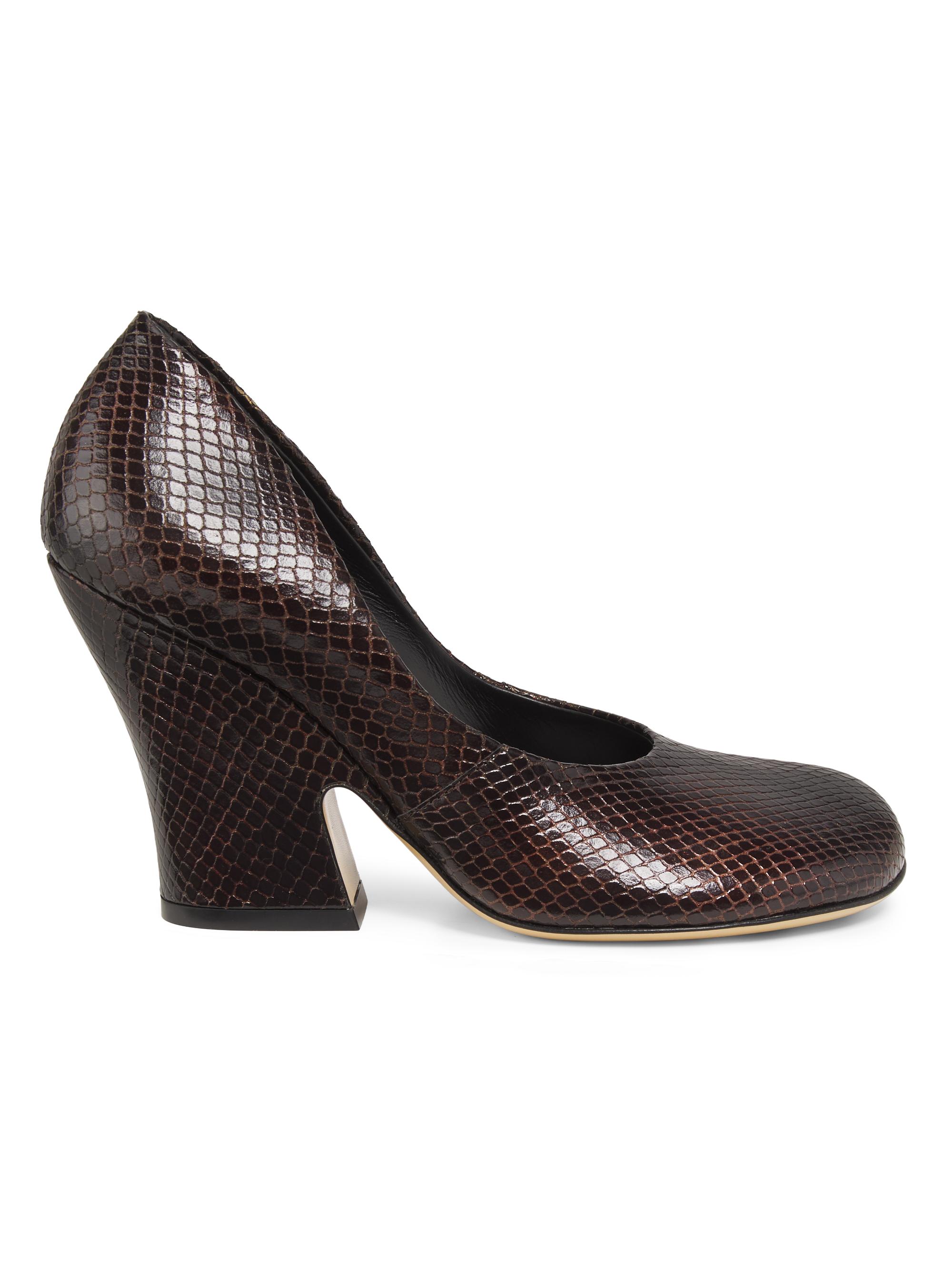 Dries Van Noten Women's Snakeskin-Embossed Leather Pumps - Dark Brown