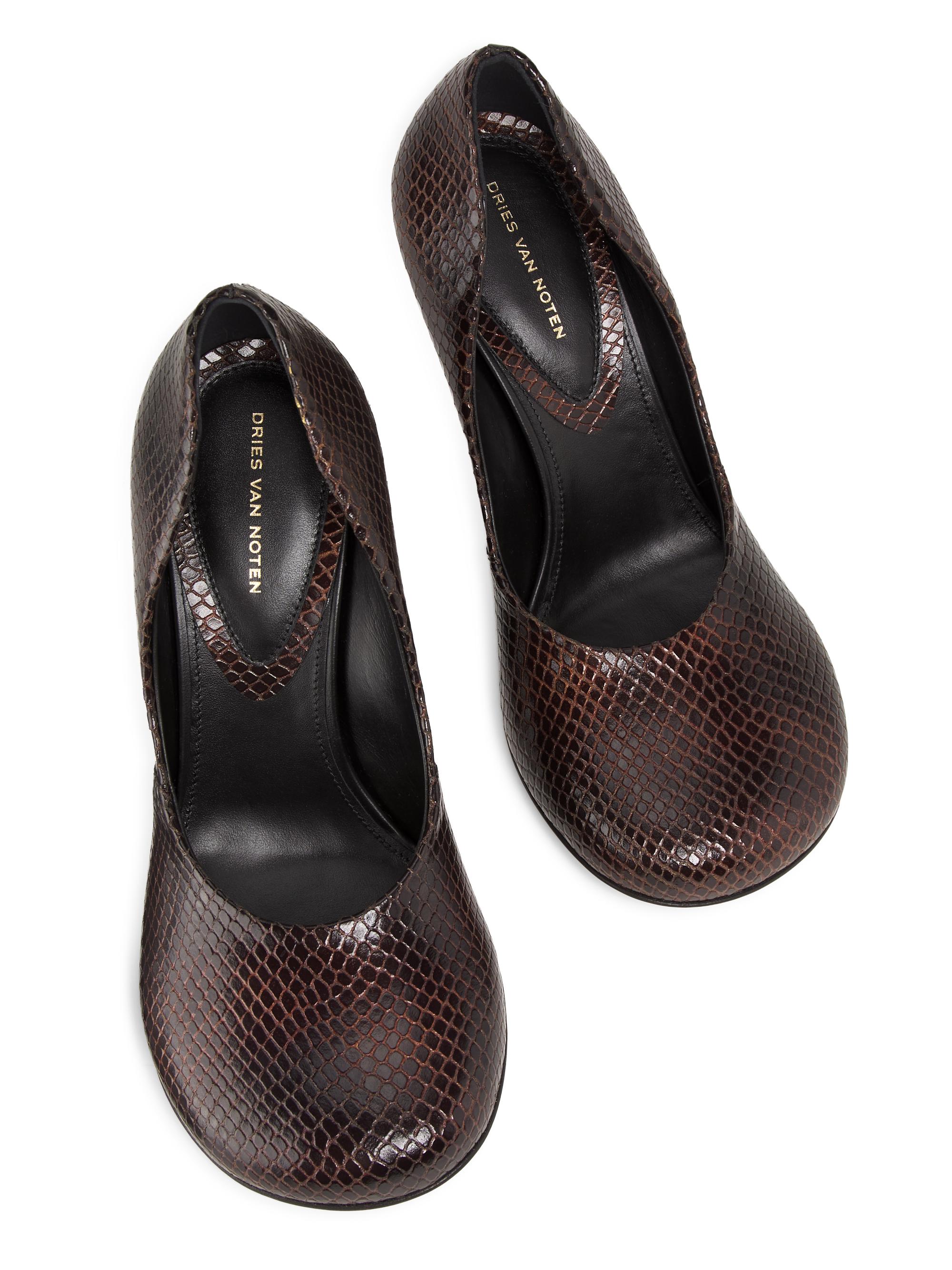 Dries Van Noten Snakeskin-Embossed Leather Pumps | Saks Fifth Avenue