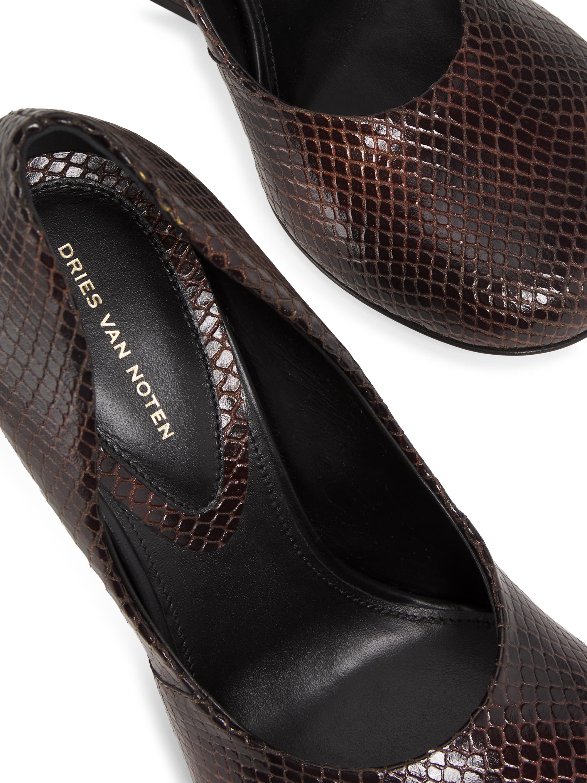 DRIES VAN NOTEN 08s- ボタニカル柄レギンス BLK/M Dries Van Noten Snakeskin-Embossed Leather Pumps | Saks Fifth Avenue