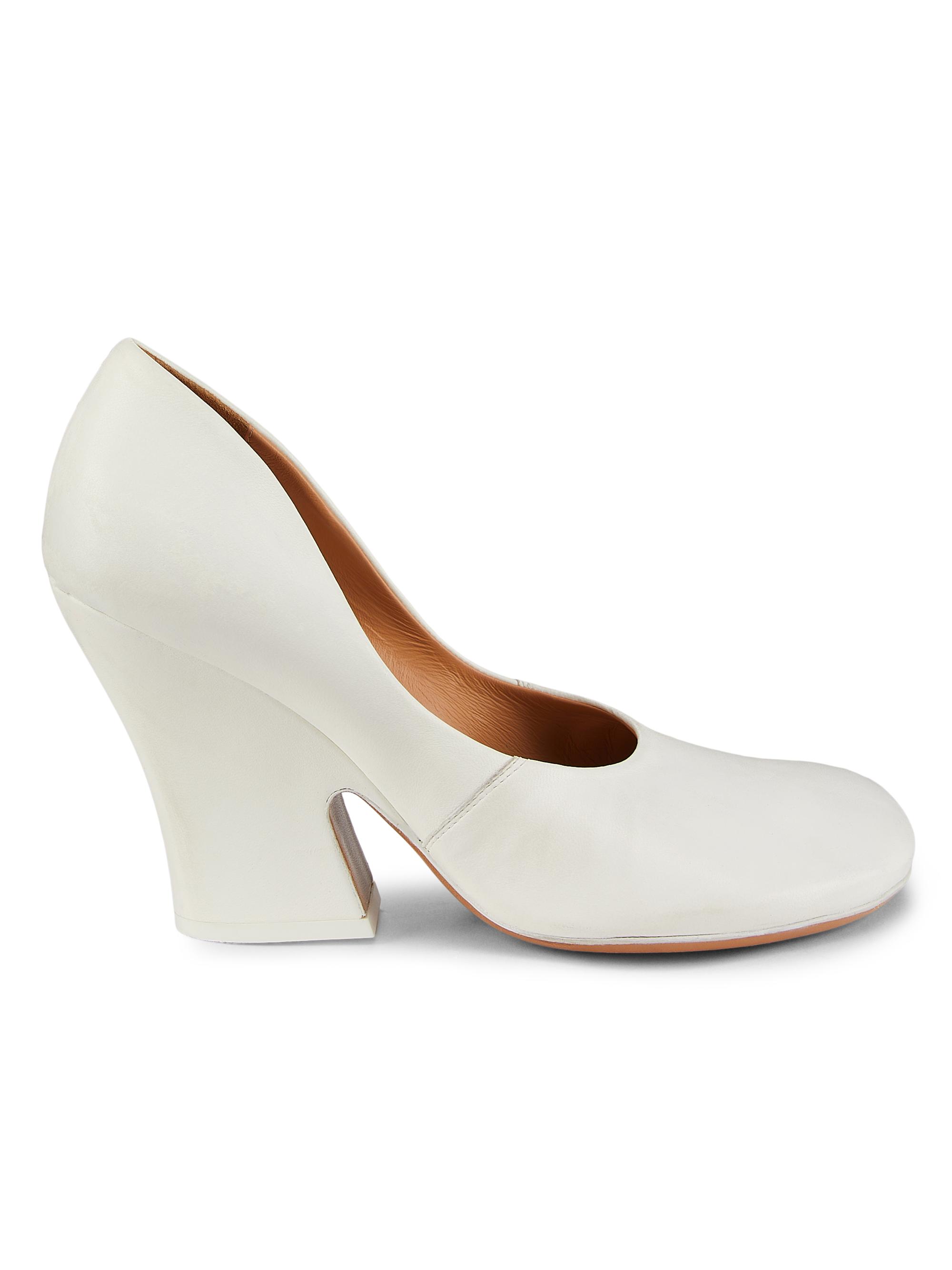 Dries Van Noten Women's Block Heel Leather Pumps - White