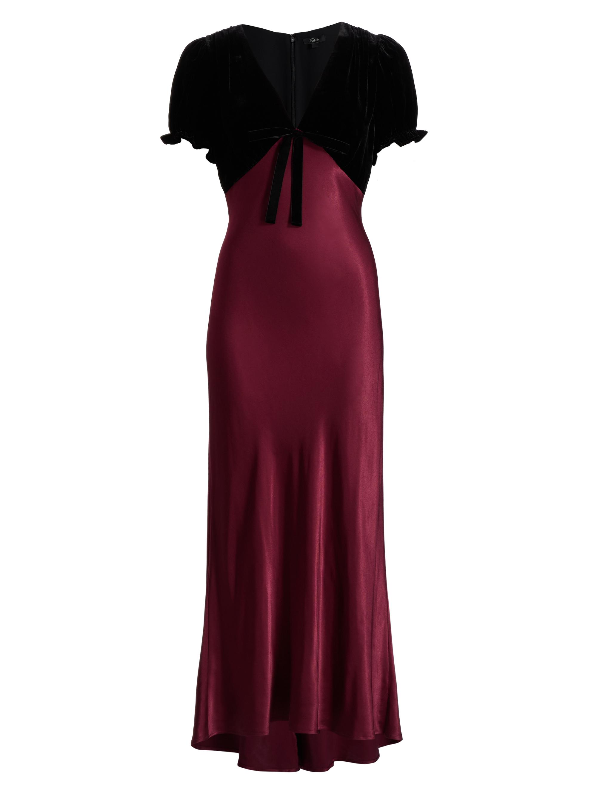 Rails Women's Dory Satin V-Neck Maxi Dress - Garnet