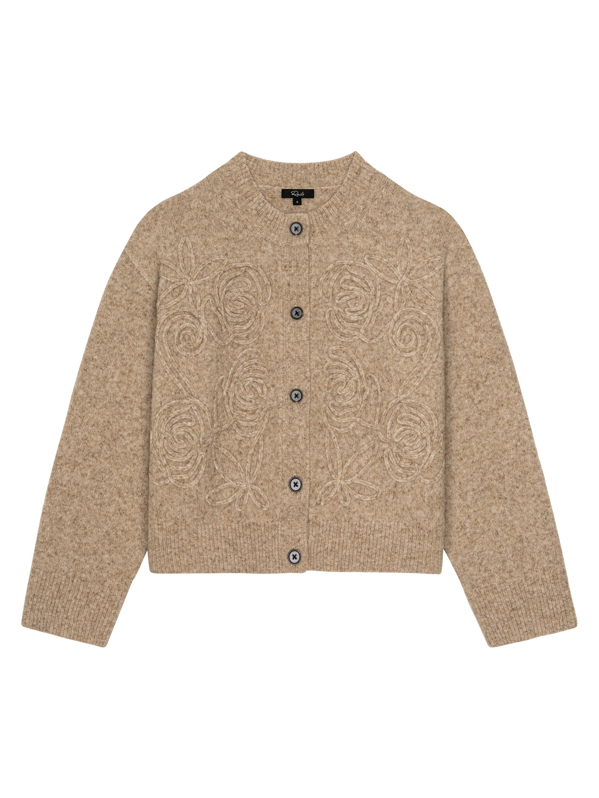 Rails Women's Coralee Corded Floral Cardigan - Sand